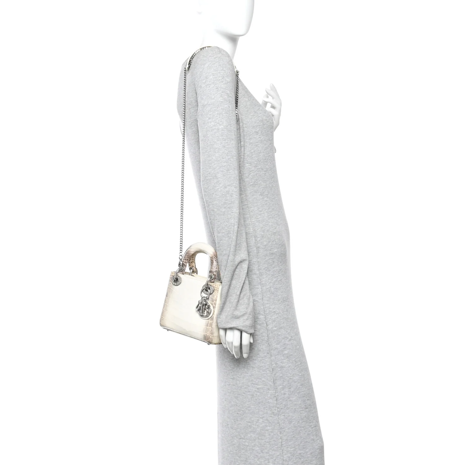 Niloticus Crocodile Himalaya Crystal Mini Lady Dior White - Image 2