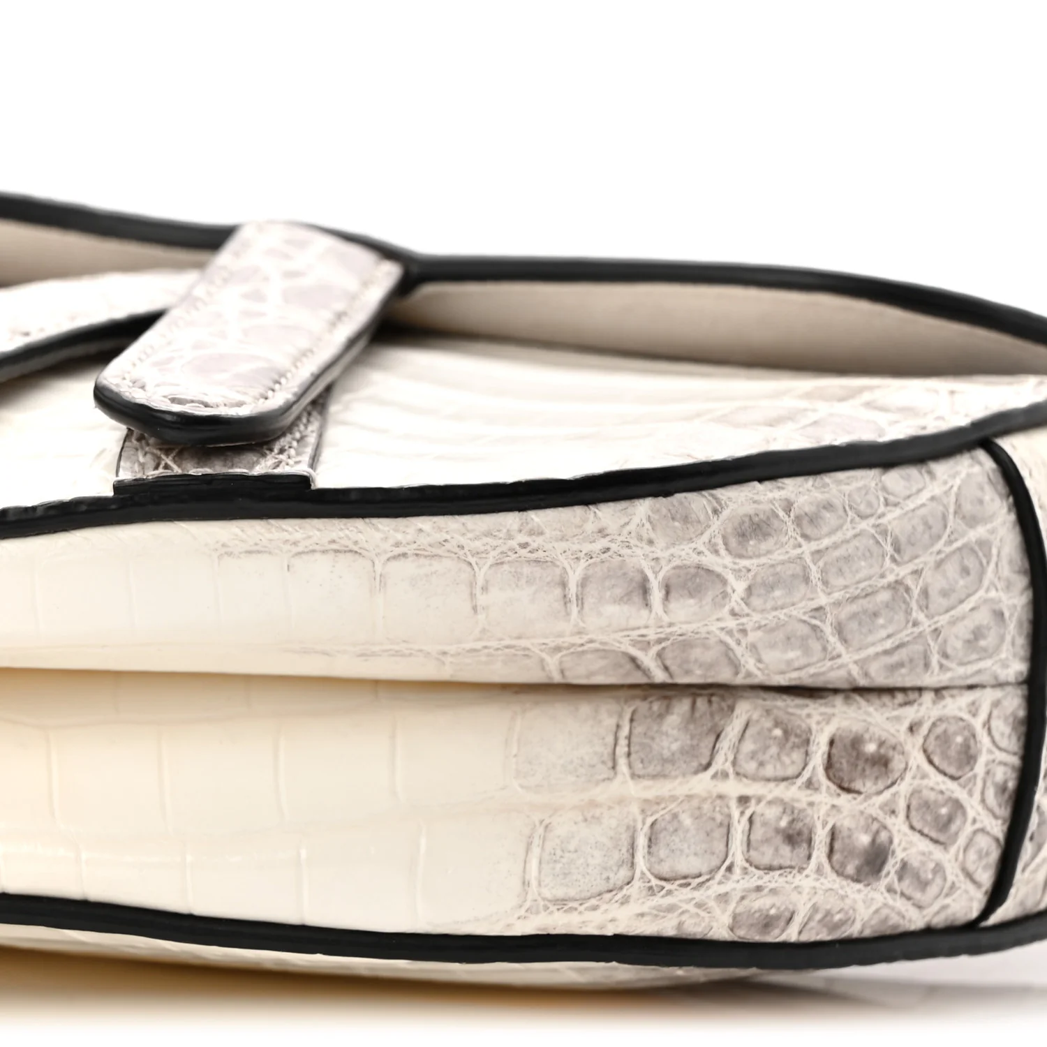 Niloticus Crocodile Himalaya Mini Saddle Bag Latte - Image 10