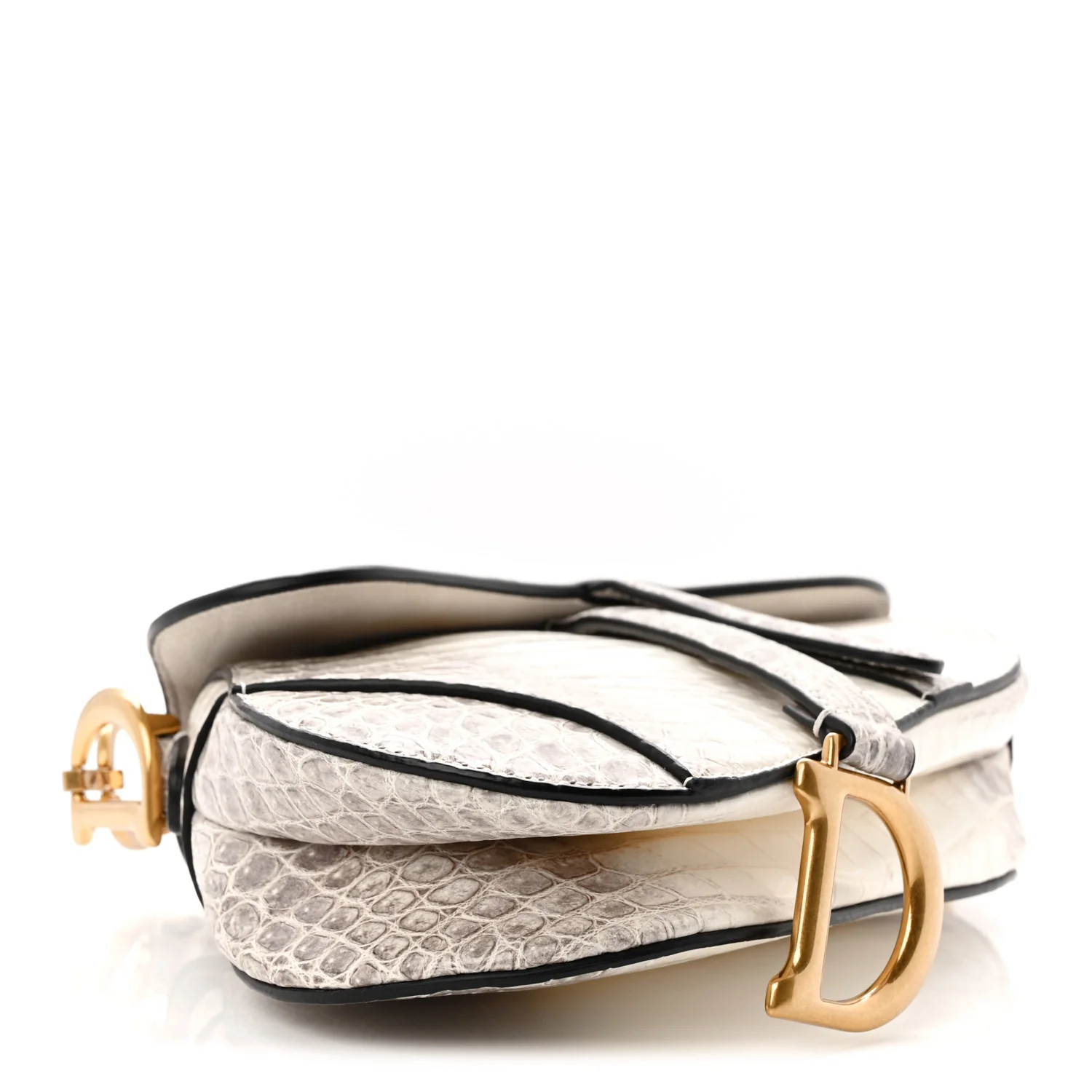 Niloticus Crocodile Himalaya Mini Saddle Bag Latte - Image 4