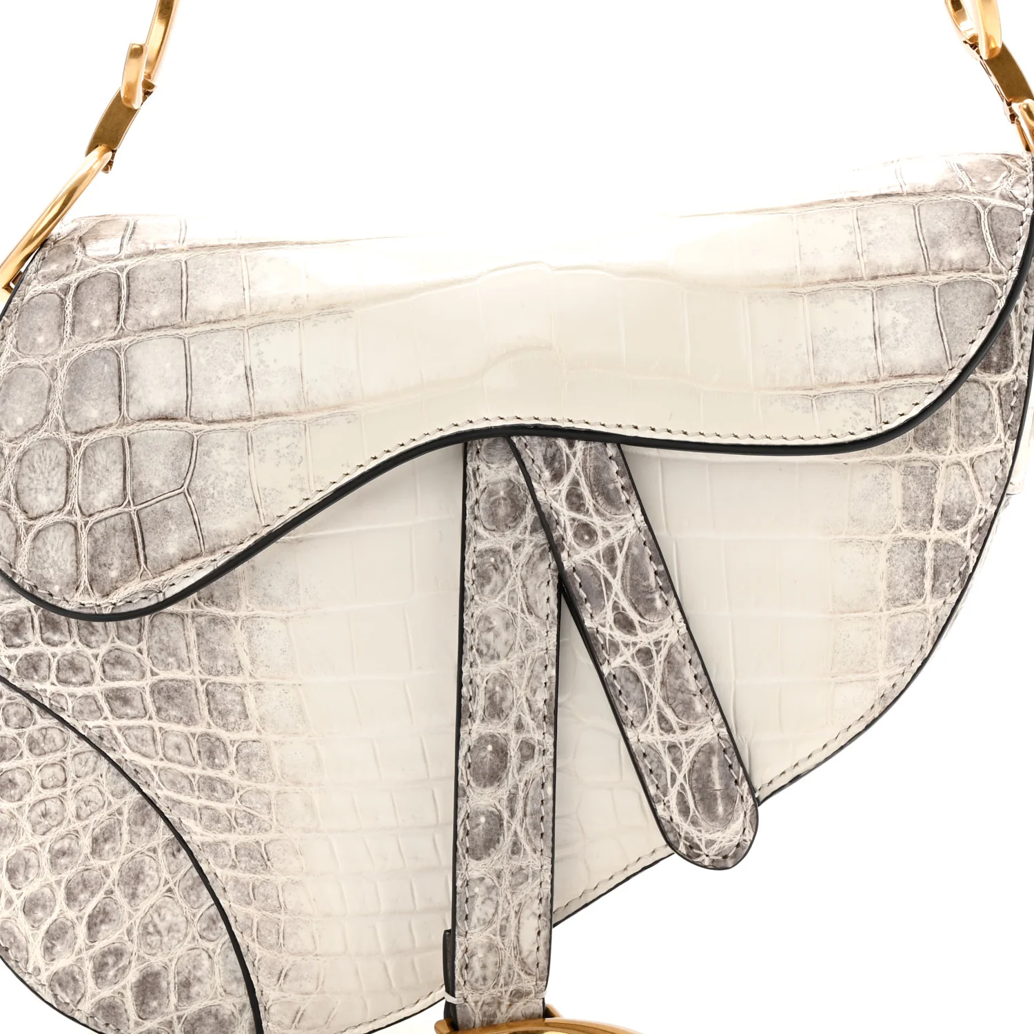 Niloticus Crocodile Himalaya Mini Saddle Bag Latte - Image 8