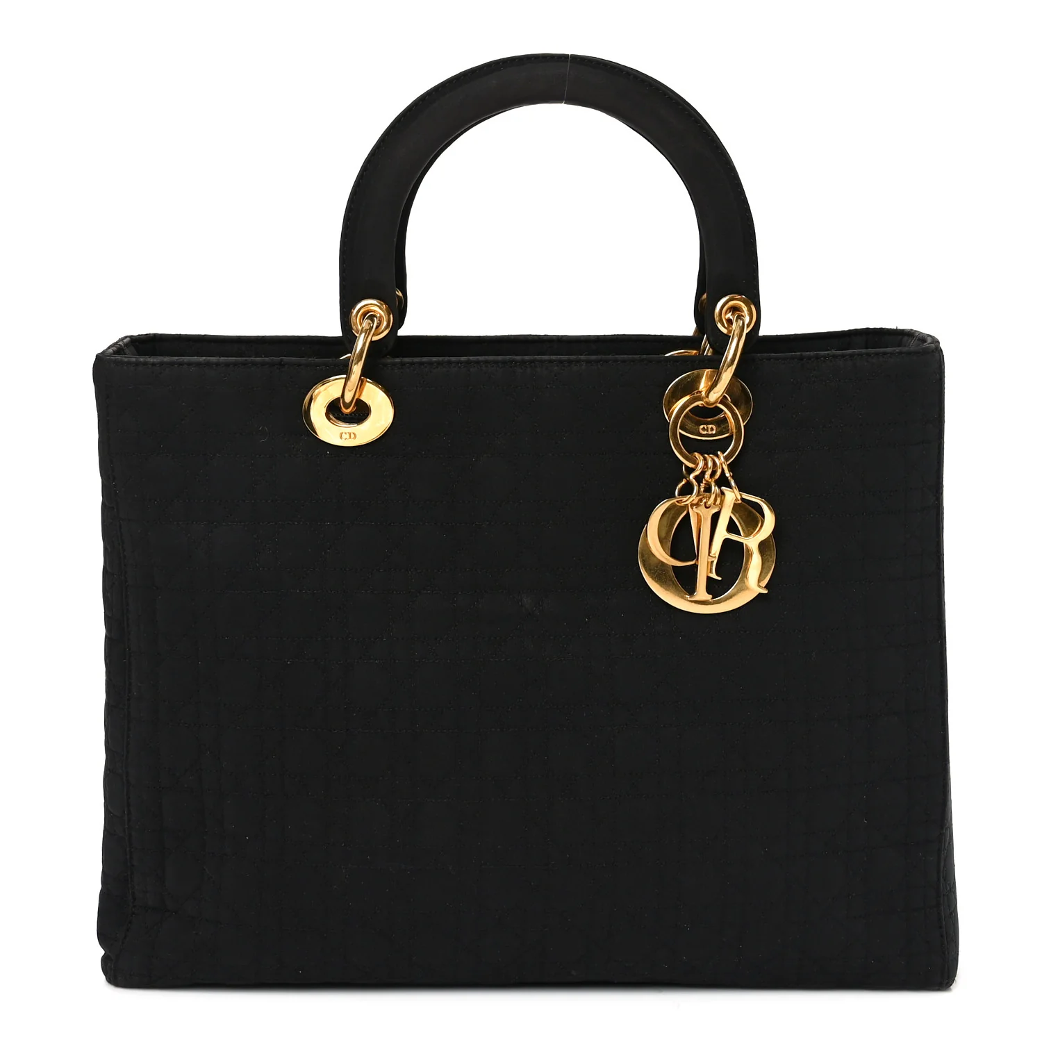 Nylon Cannage Large Lady Dior Black