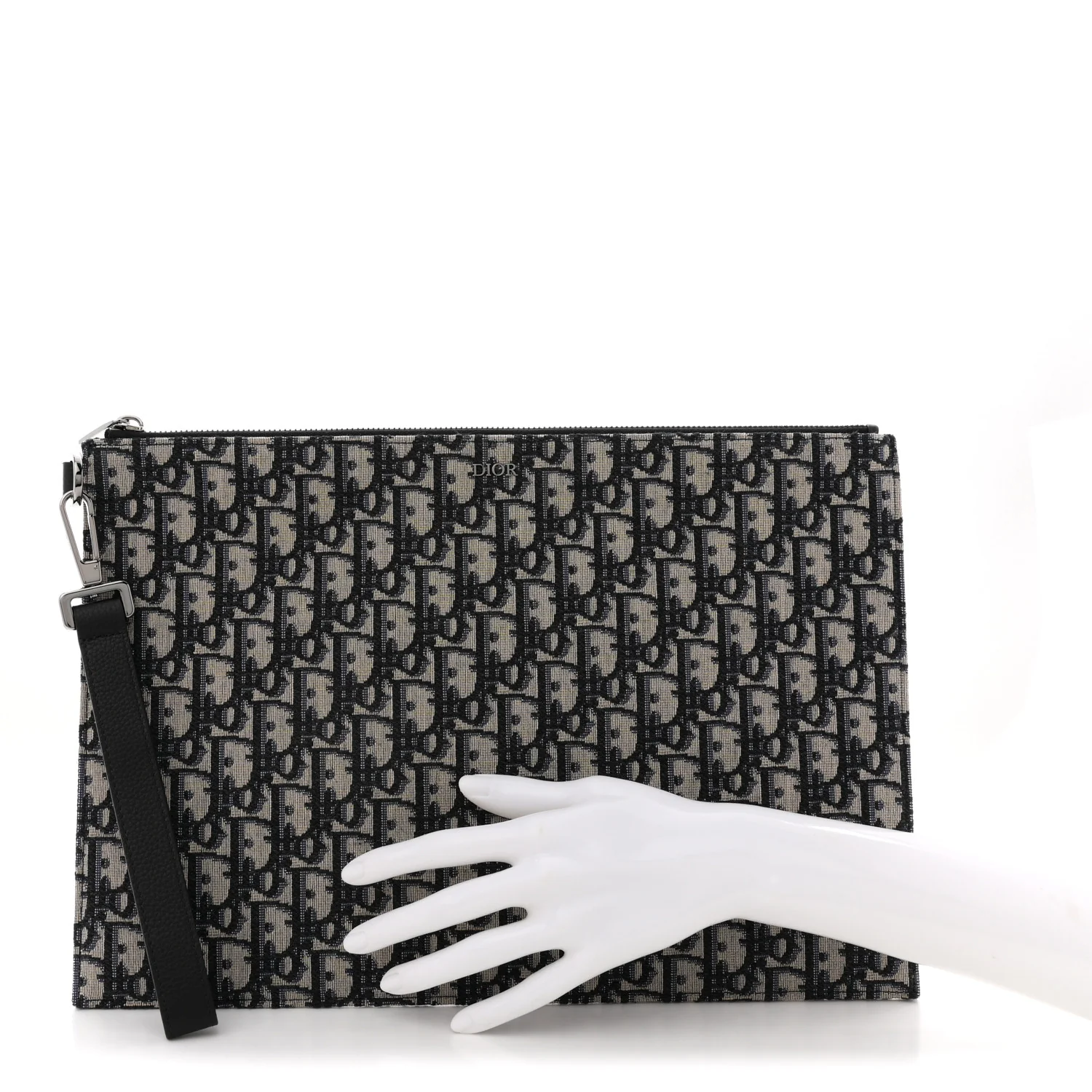 Oblique A4 Flat Pouch Clutch Blue - Image 2