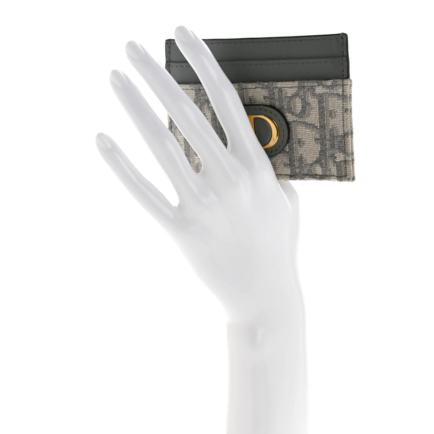 Oblique Calfskin 30 Montaigne Freesia Card Holder Grey - Image 2
