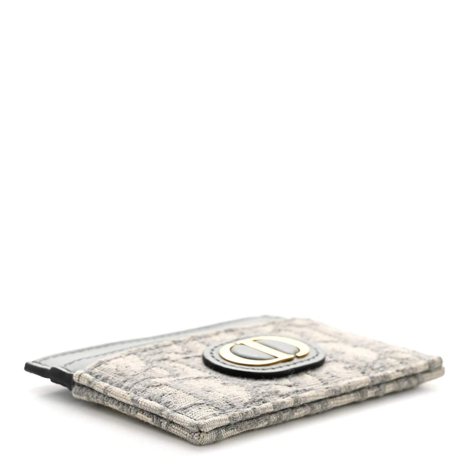 Oblique Calfskin 30 Montaigne Freesia Card Holder Grey - Image 4