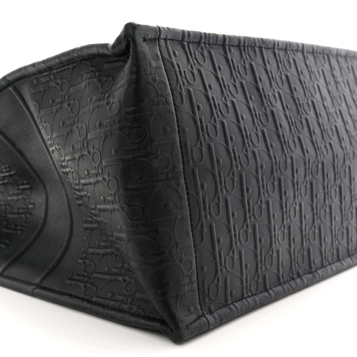 Oblique Calfskin Embossed Large Book Tote TBlack - Image 9