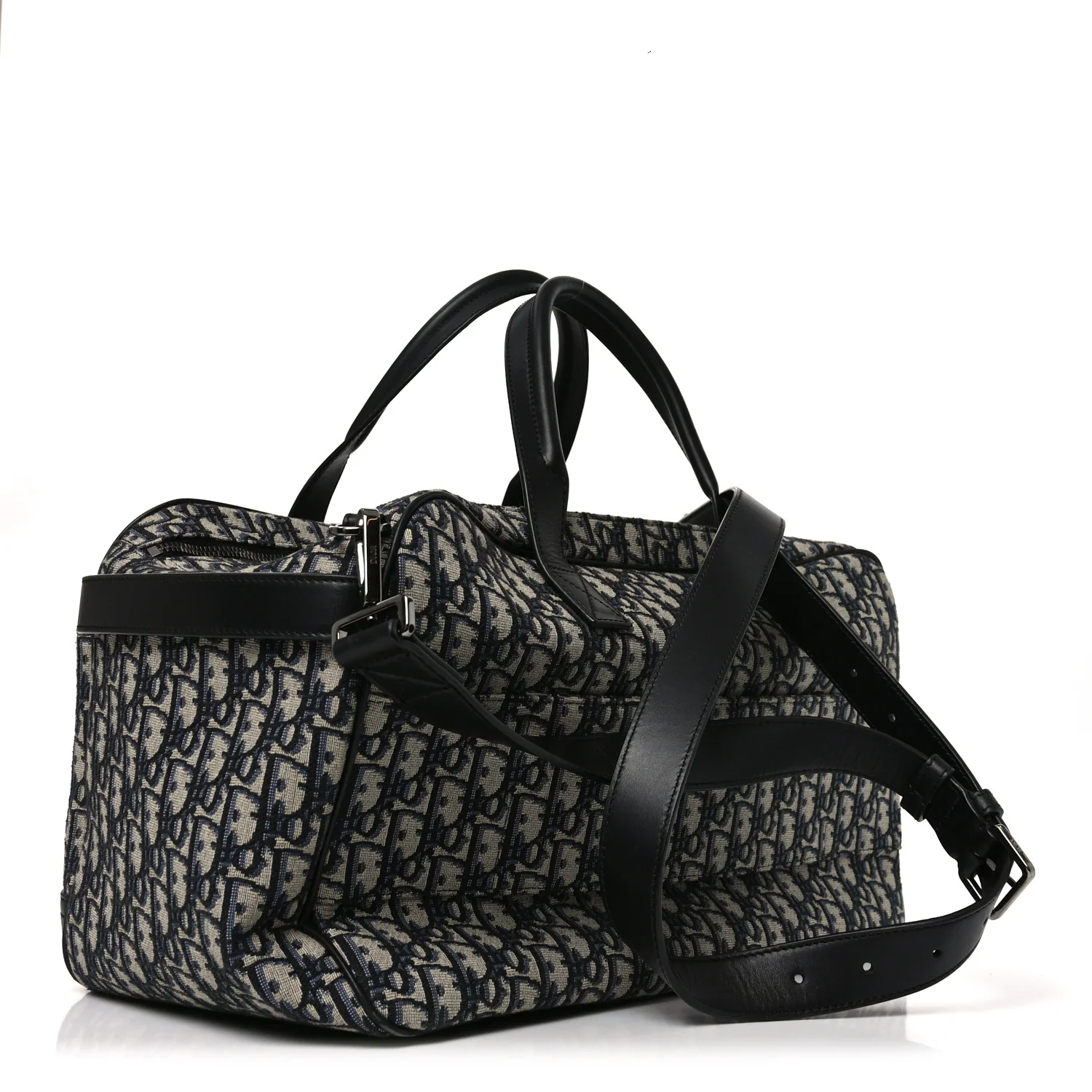 Oblique Calfskin Hit The Road Pet Carrier Blue - Image 3
