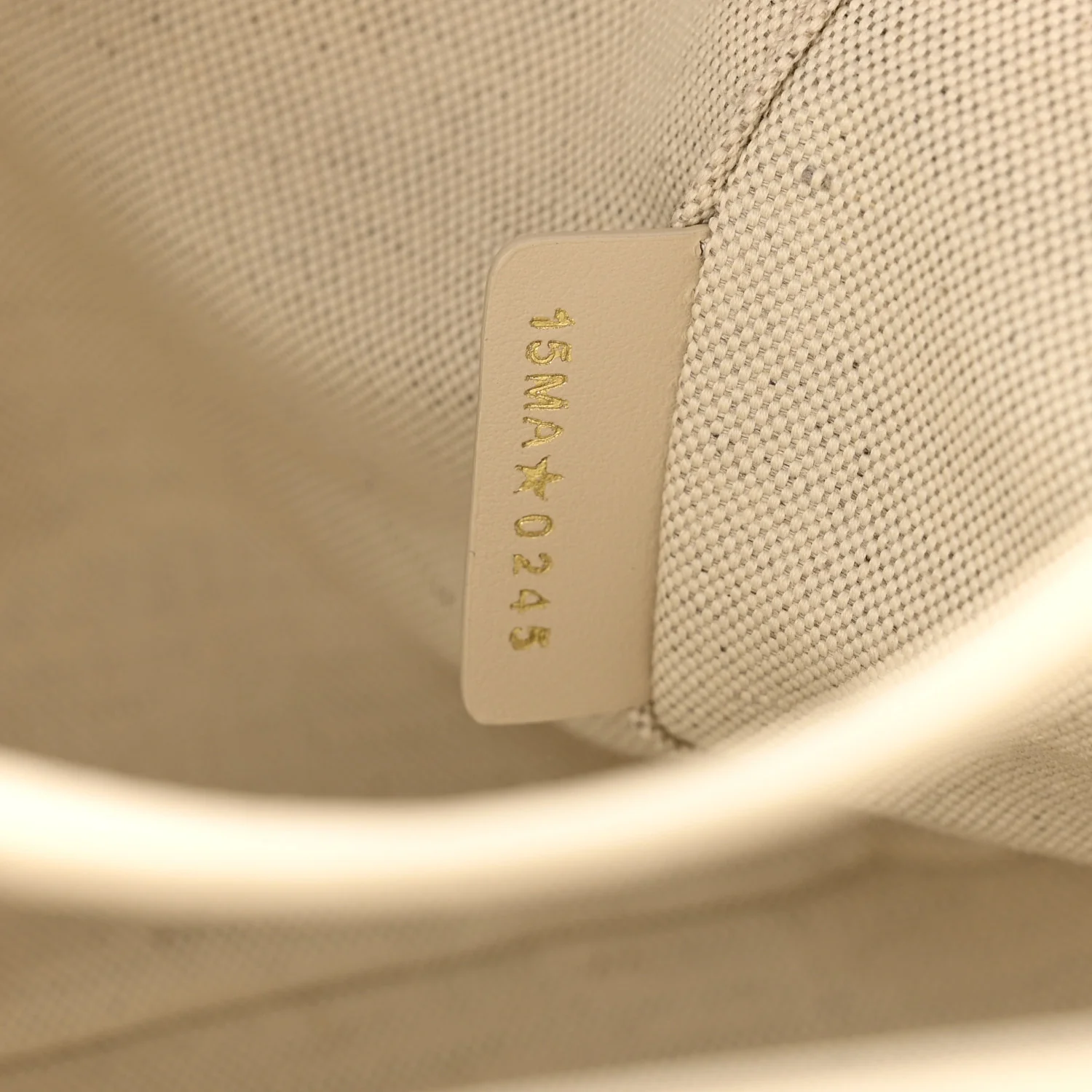 Oblique Calfskin Medium Signature Bucket Bag Beige - Image 10
