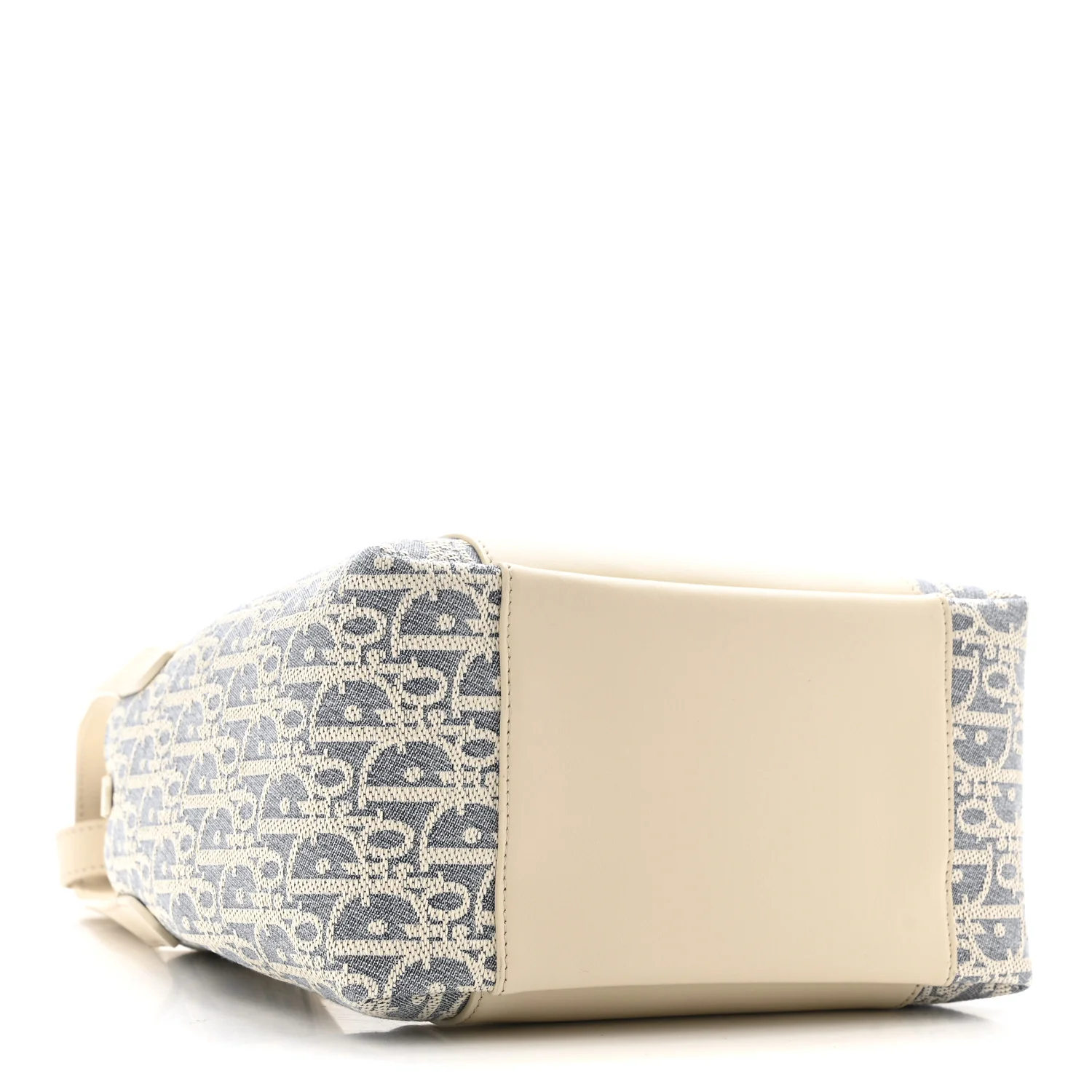 Oblique Calfskin Medium Signature Bucket Bag Beige - Image 3