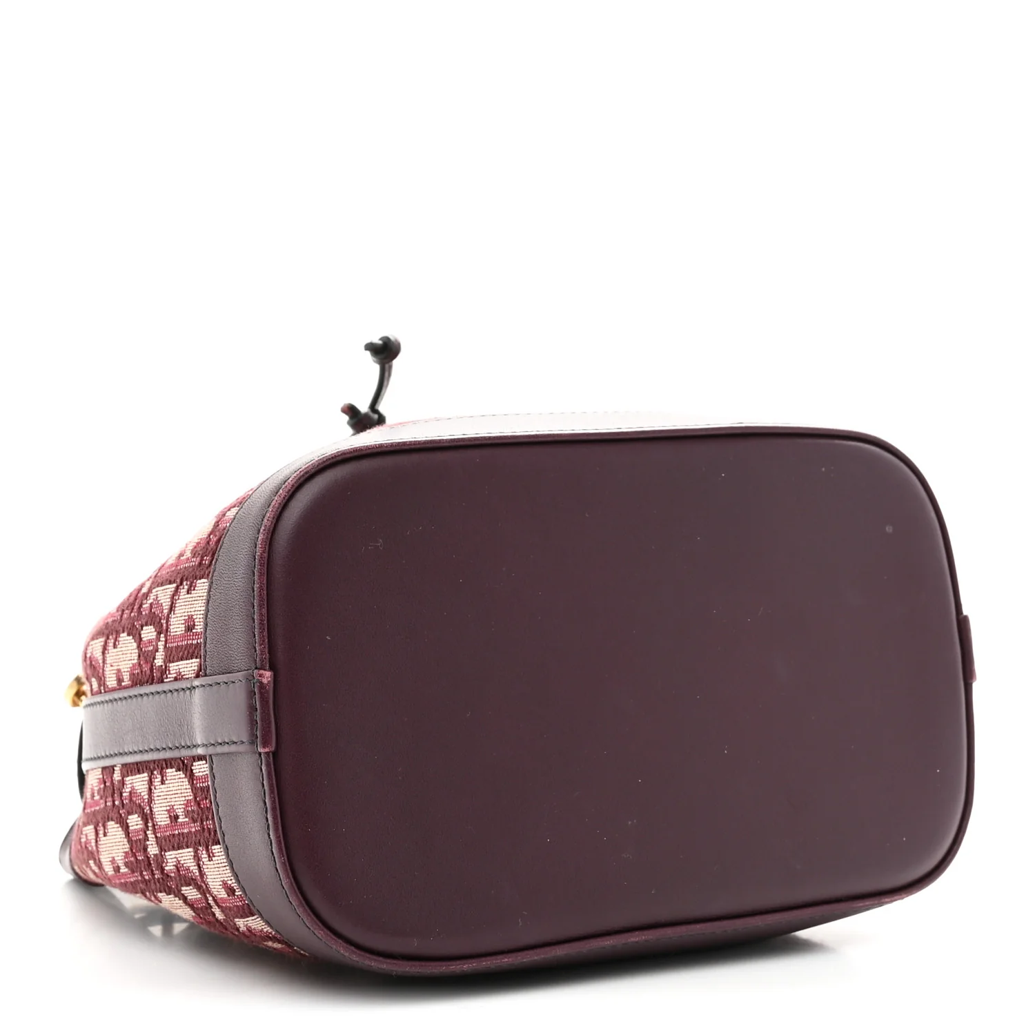 Oblique Drawstring Chain Bucket Bag Burgundy - Image 4