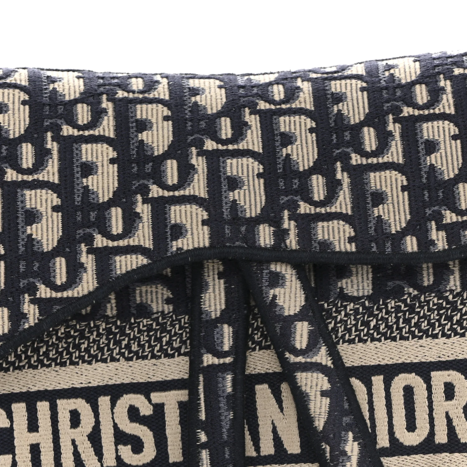 Oblique Embroidered Saddle Bag Blue - Image 8