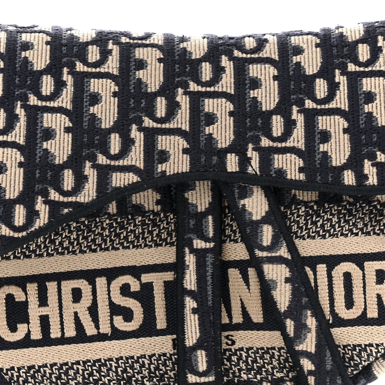 Oblique Embroidered Saddle Bag Blue - Image 8