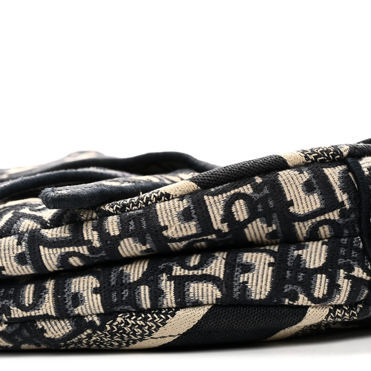 Oblique Embroidered Saddle Bag Blue - Image 10