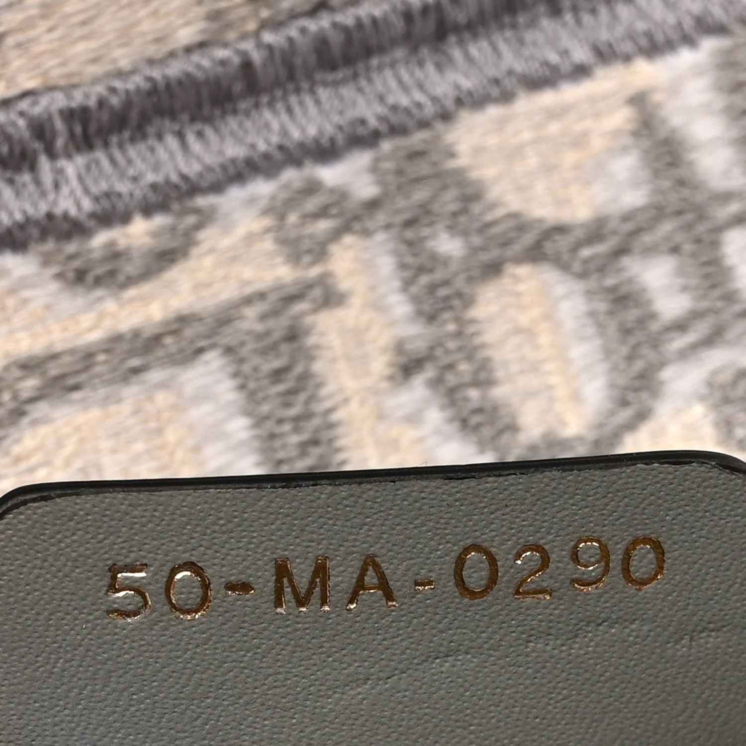 Oblique Embroidered Saddle Bag Gray - Image 7