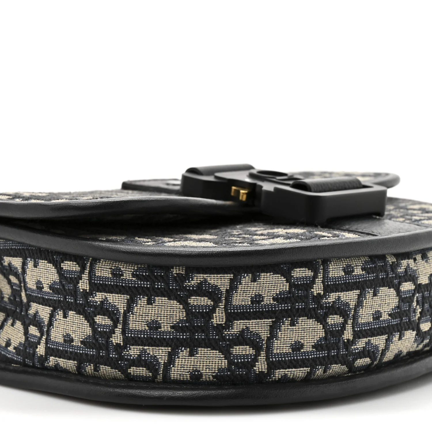 Oblique Grained Calfskin Mini Gallop Bag With Strap Black Beige - Image 10