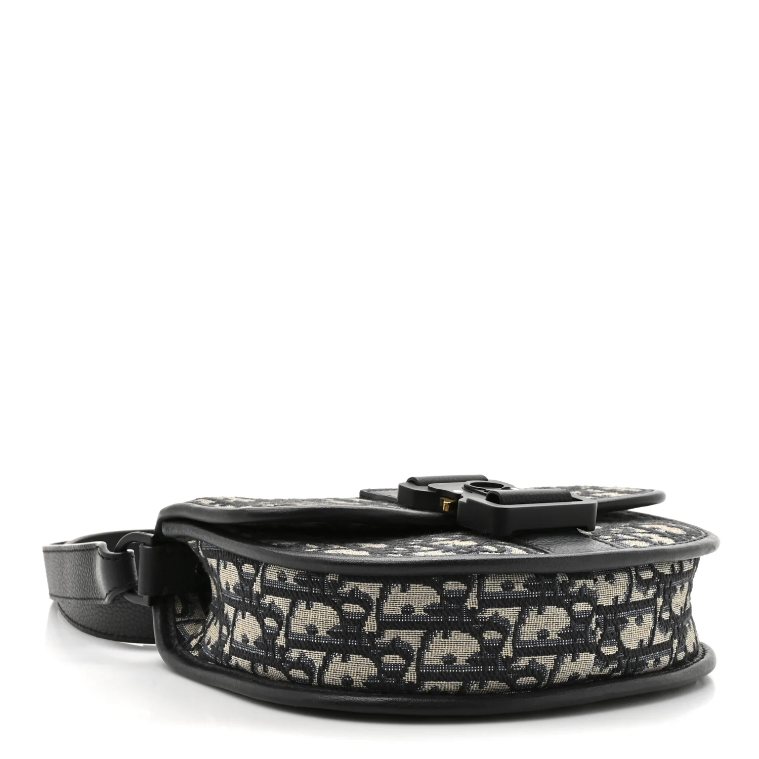 Oblique Grained Calfskin Mini Gallop Bag With Strap Black Beige - Image 4