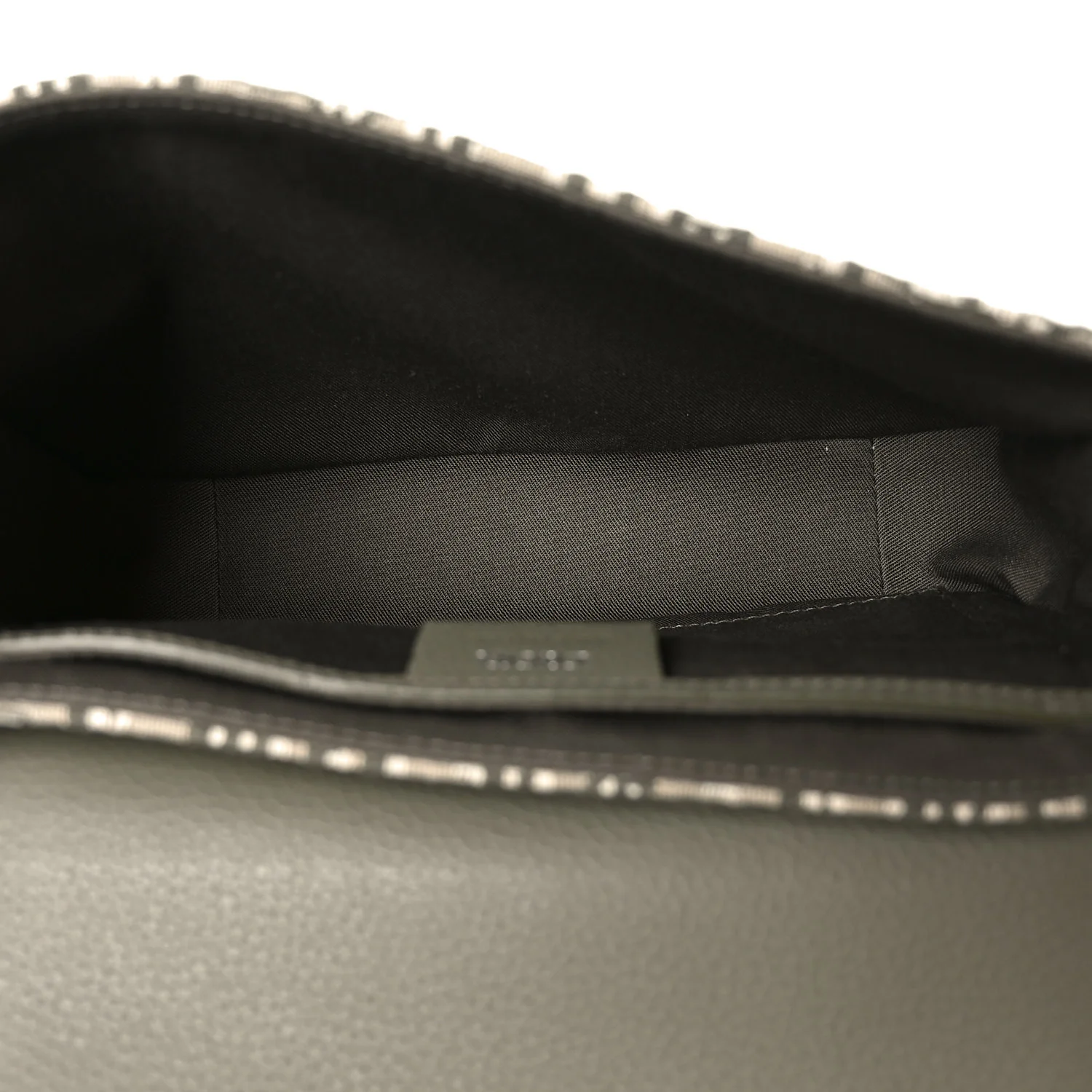 Oblique Jacquard Grained Calfskin Small Saddle Messenger Bag With Flap Green - Image 4