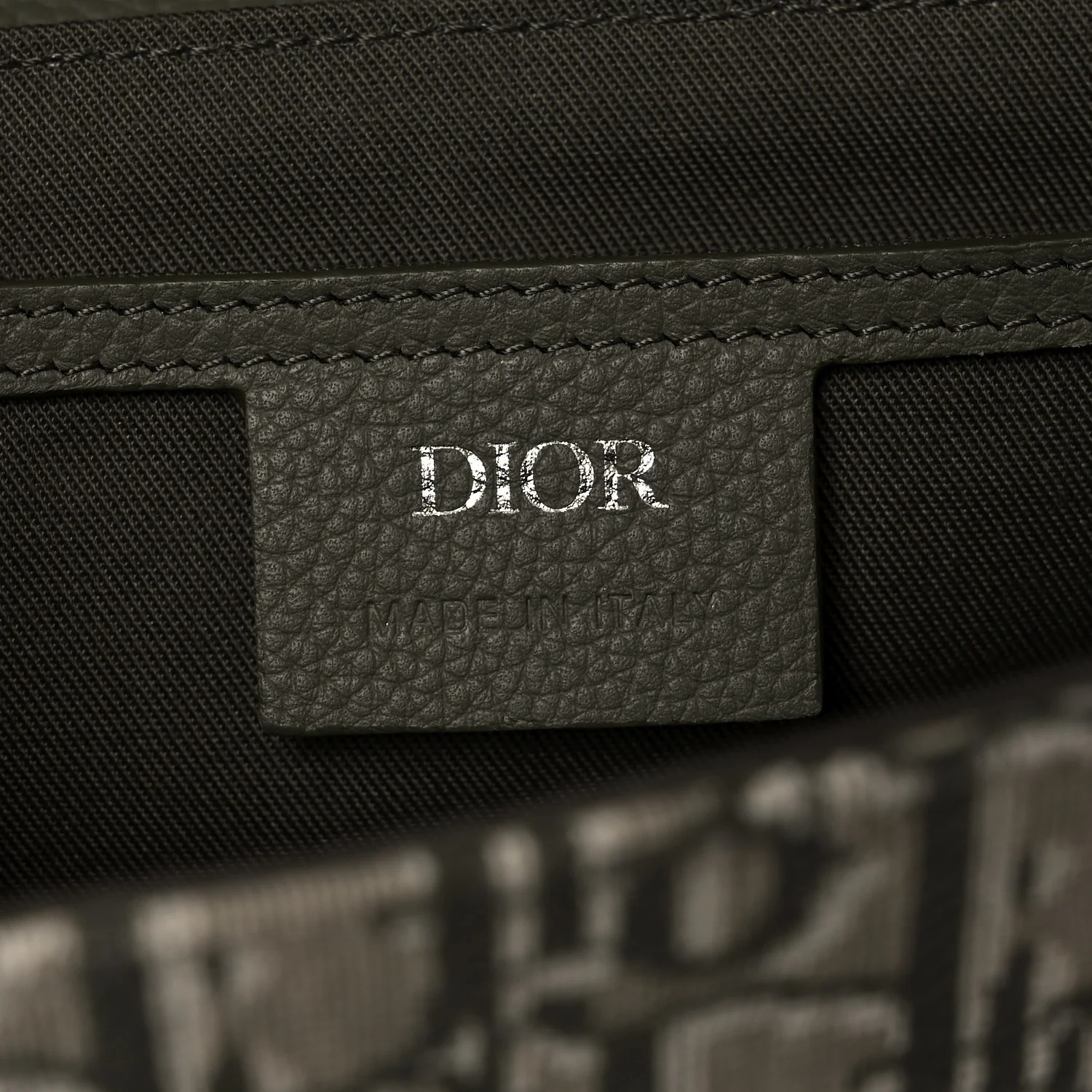 Oblique Jacquard Grained Calfskin Small Saddle Messenger Bag With Flap Green - Image 5