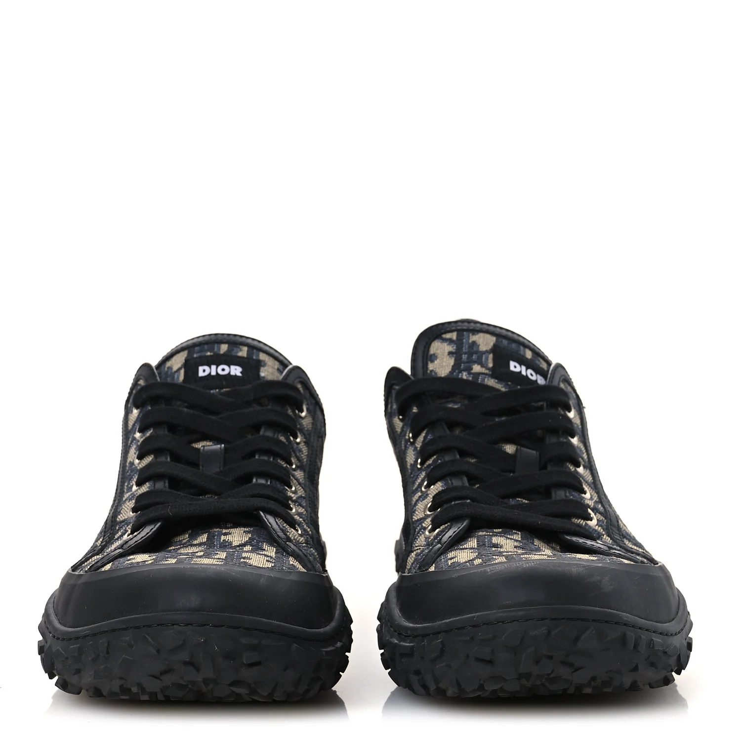 Oblique Jacquard Mens B28 Low Top Sneakers 45 Beige Blue - Image 3