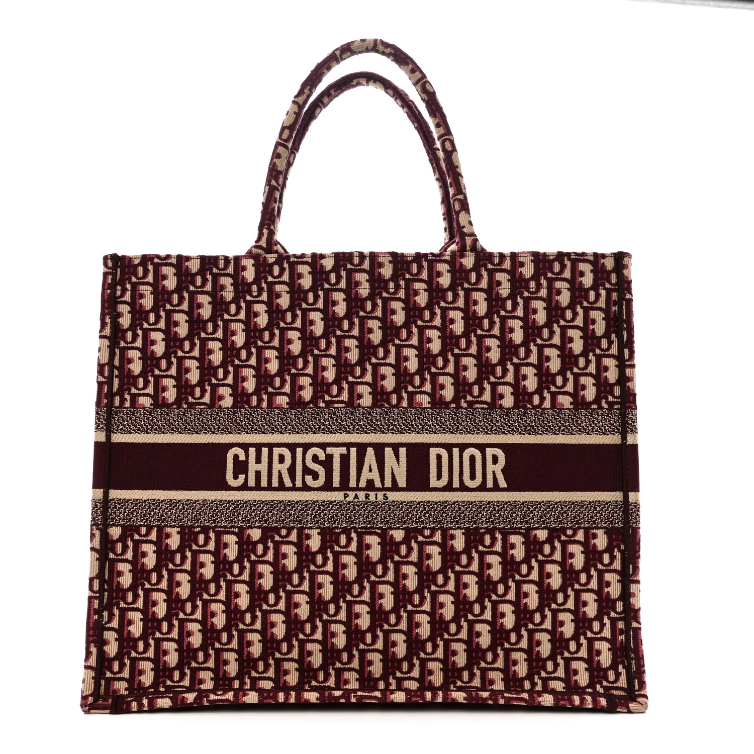 Oblique Large Book Tote Burgundy Multicolor