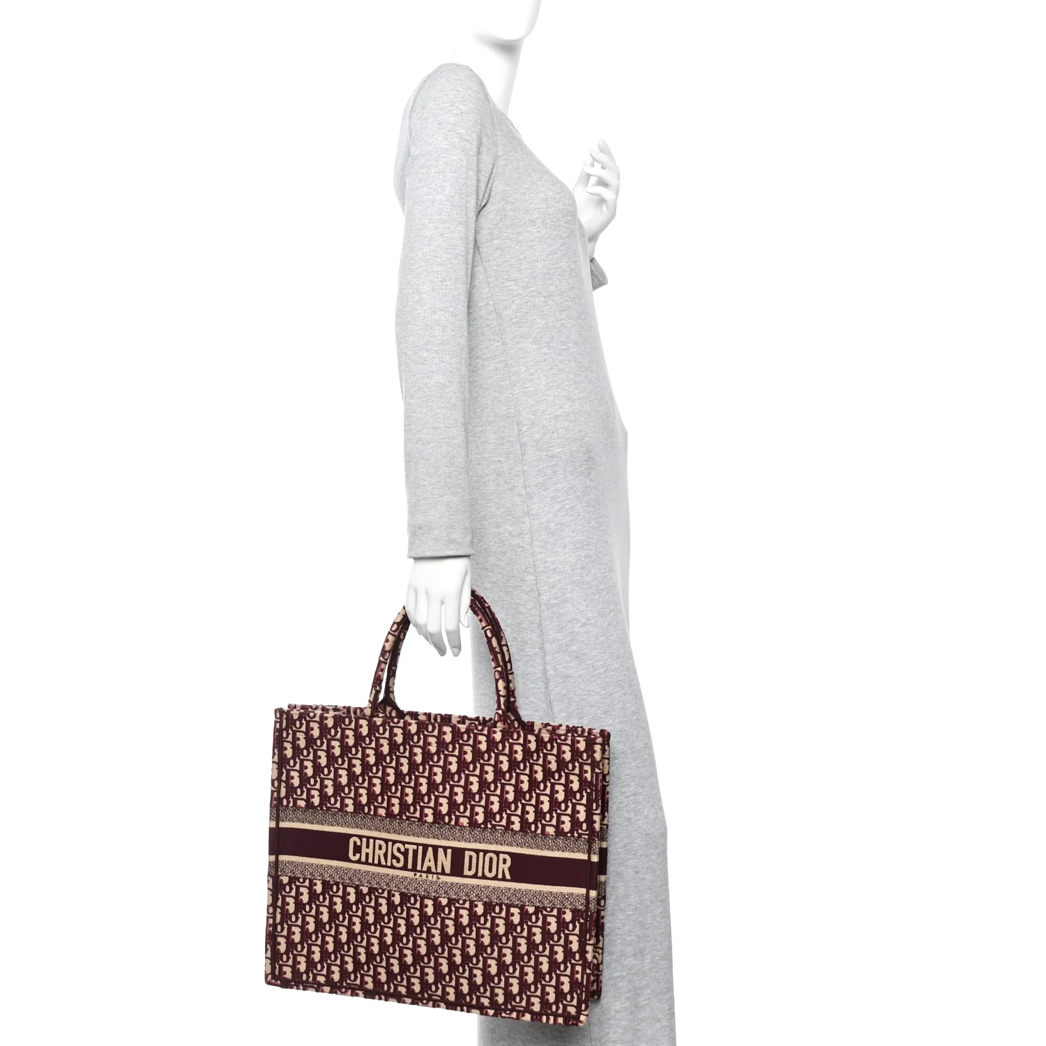Oblique Large Book Tote Burgundy Multicolor - Image 2