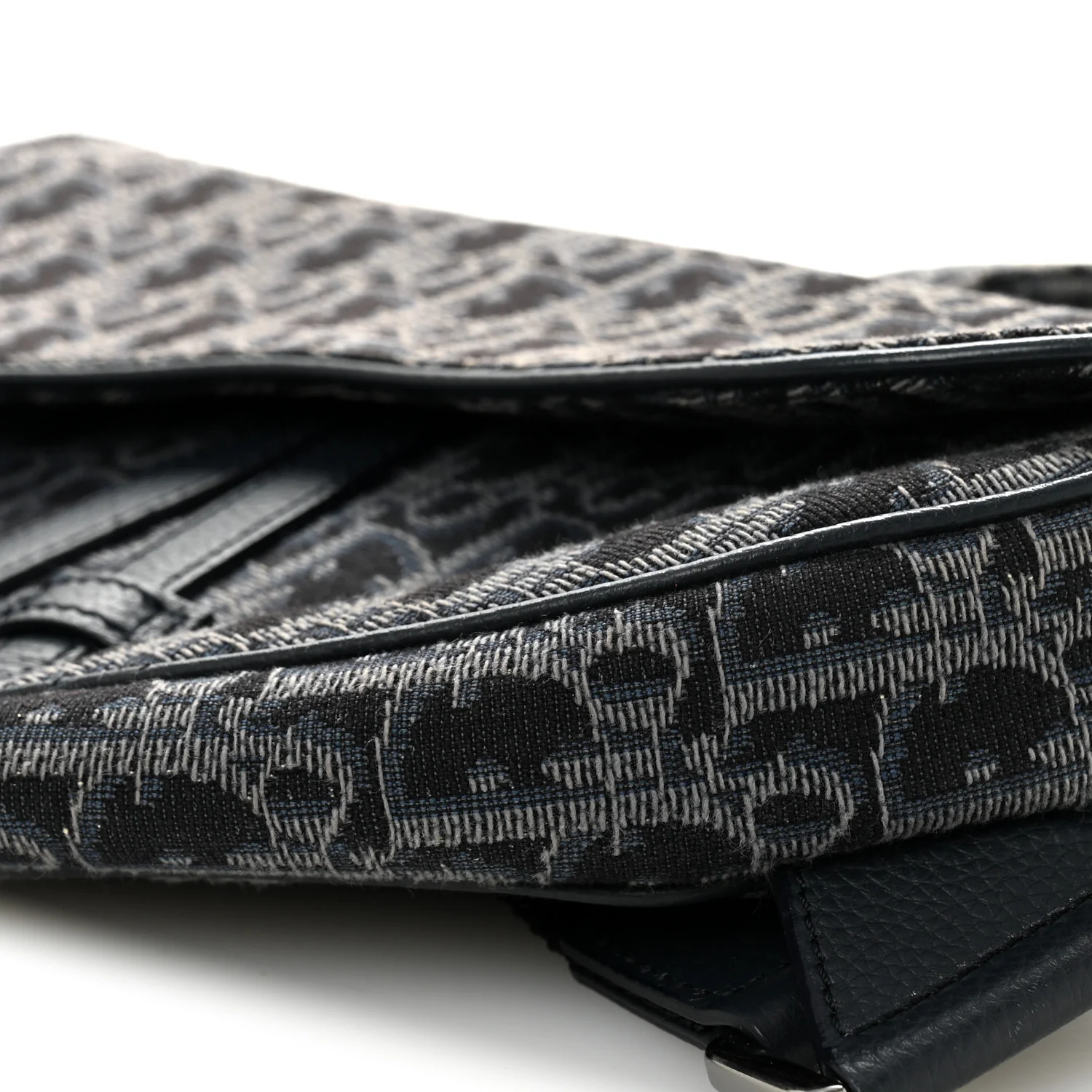 Oblique Mens Saddle Bag Black Blue - Image 9