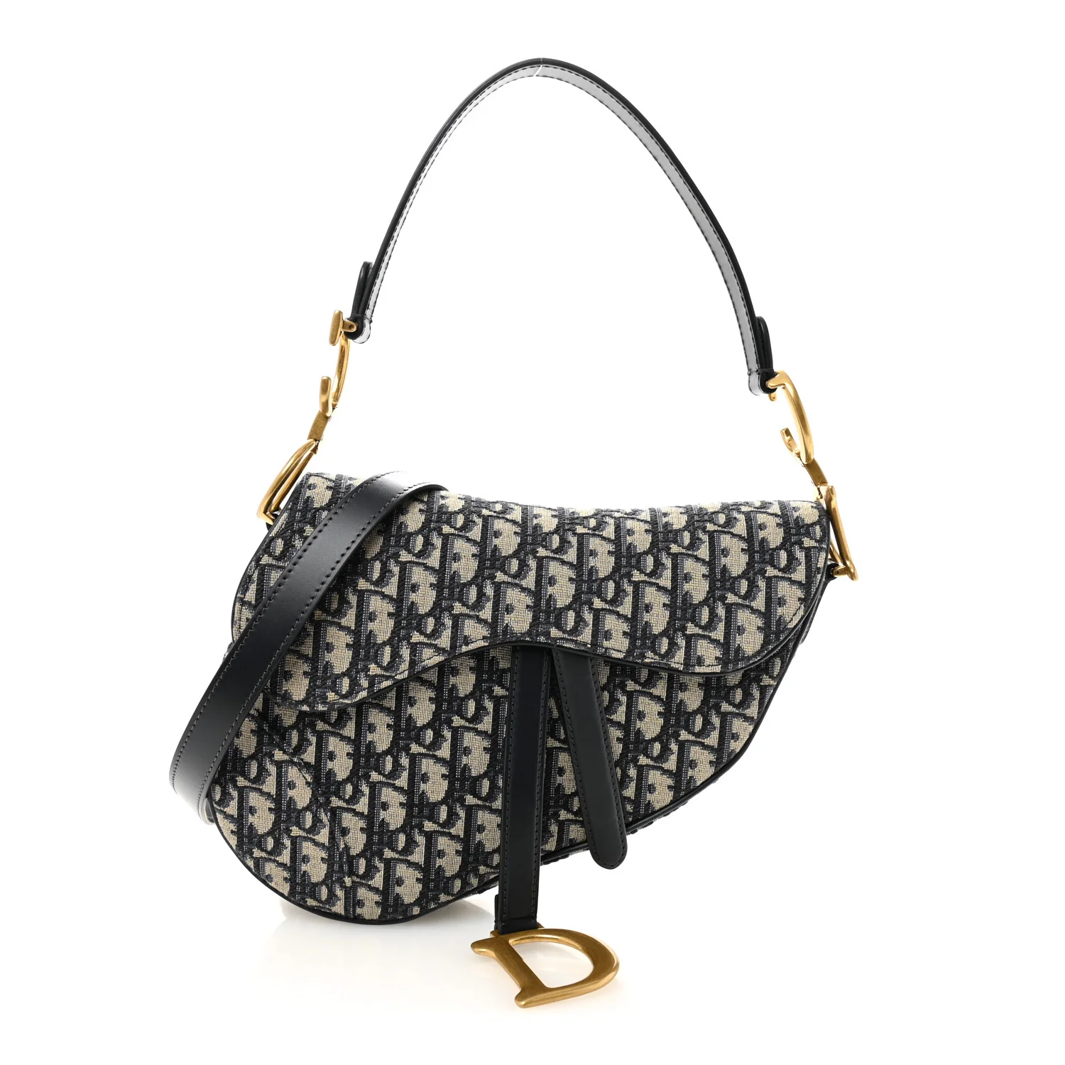 Oblique Saddle Bag With Strap Blue