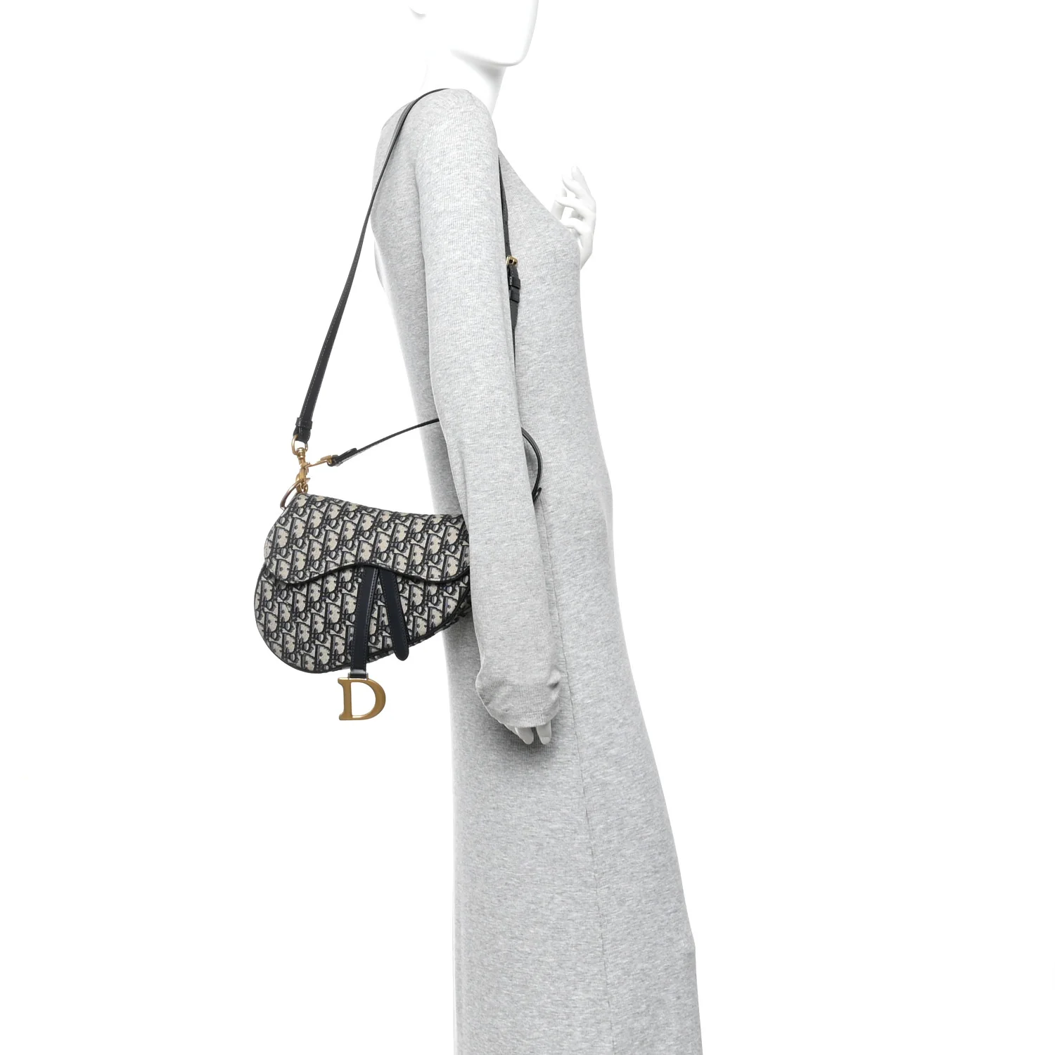 Oblique Saddle Bag With Strap Blue - Image 2
