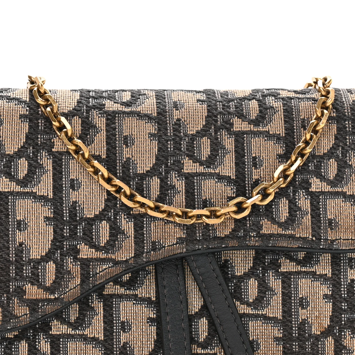 Oblique Saddle Chain Long Wallet Blue - Image 9