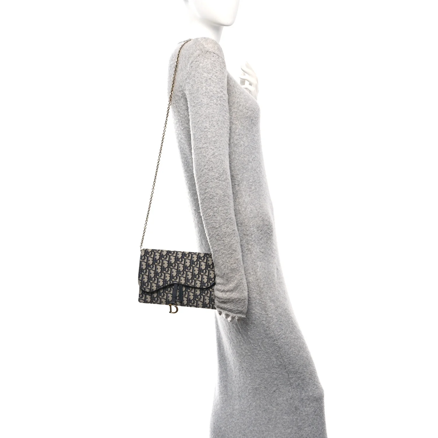 Oblique Saddle Chain Pouch Blue - Image 2