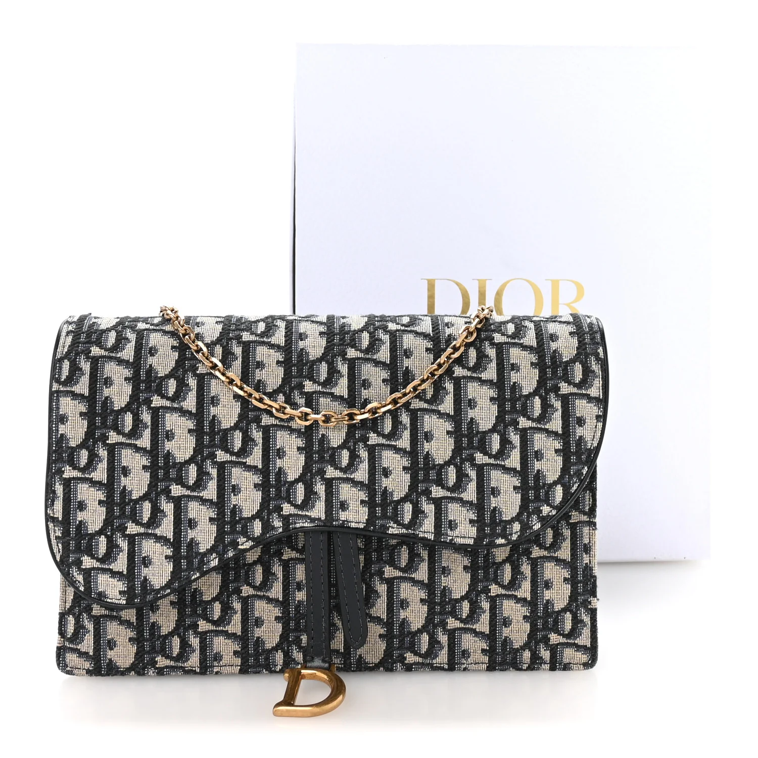 Oblique Saddle Chain Pouch Blue - Image 11