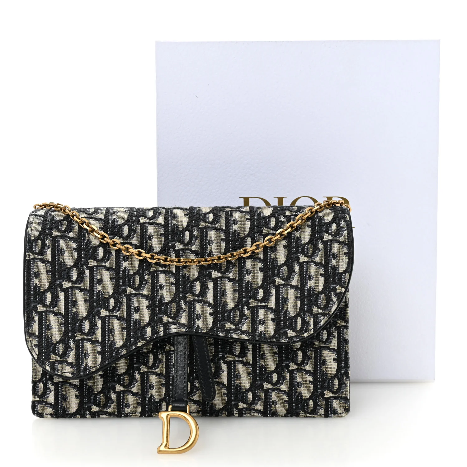 Oblique Saddle Chain Pouch Blue - Image 11