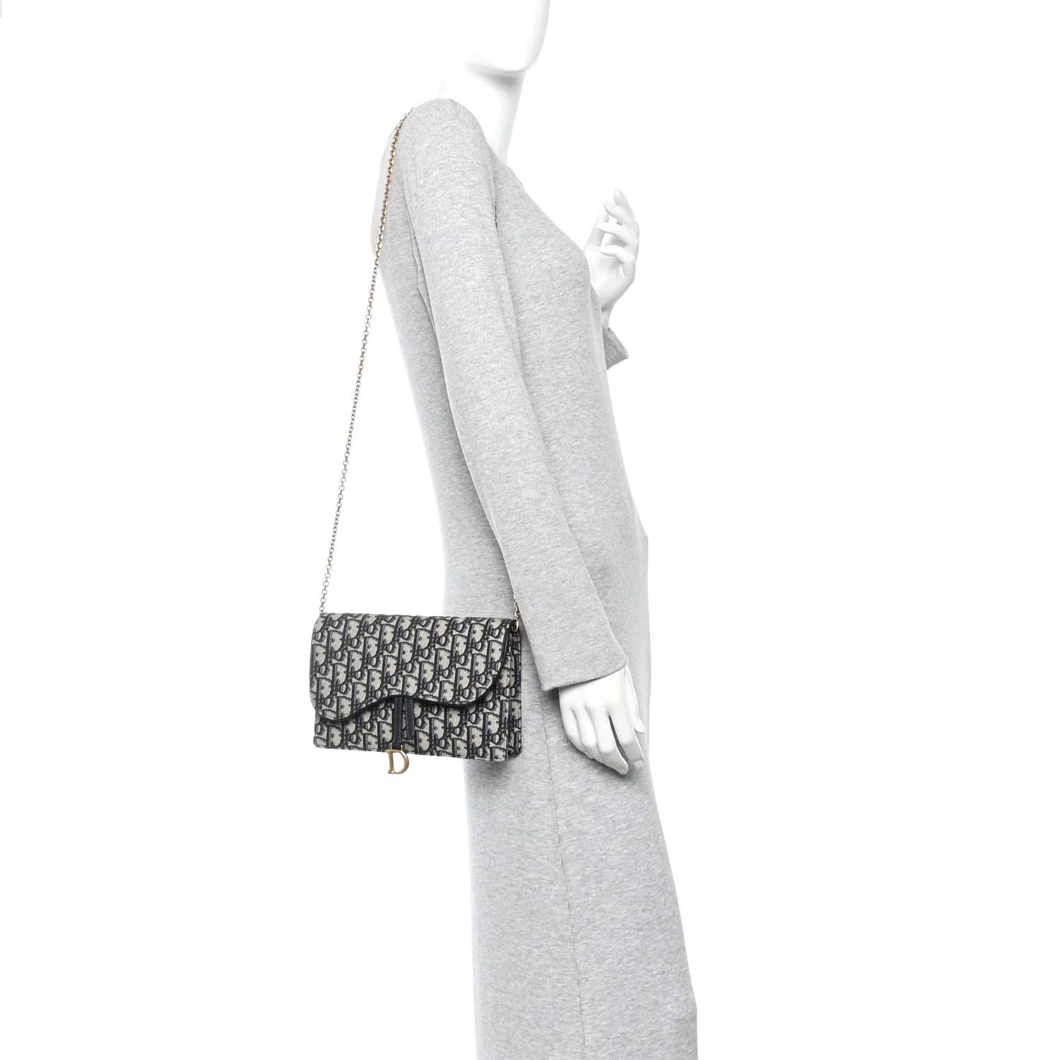 Oblique Saddle Chain Pouch Blue - Image 2