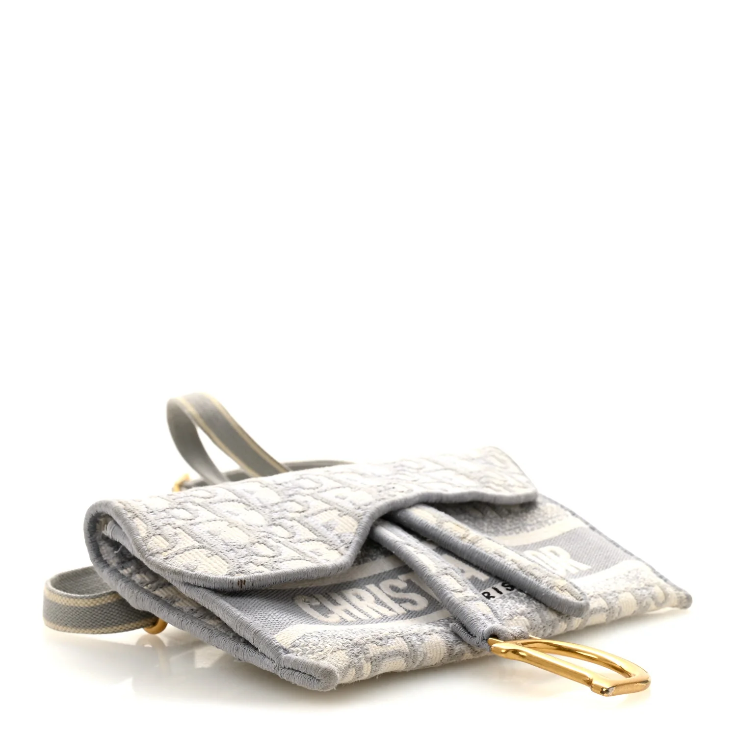 Oblique Slim Saddle Pouch Grey - Image 4