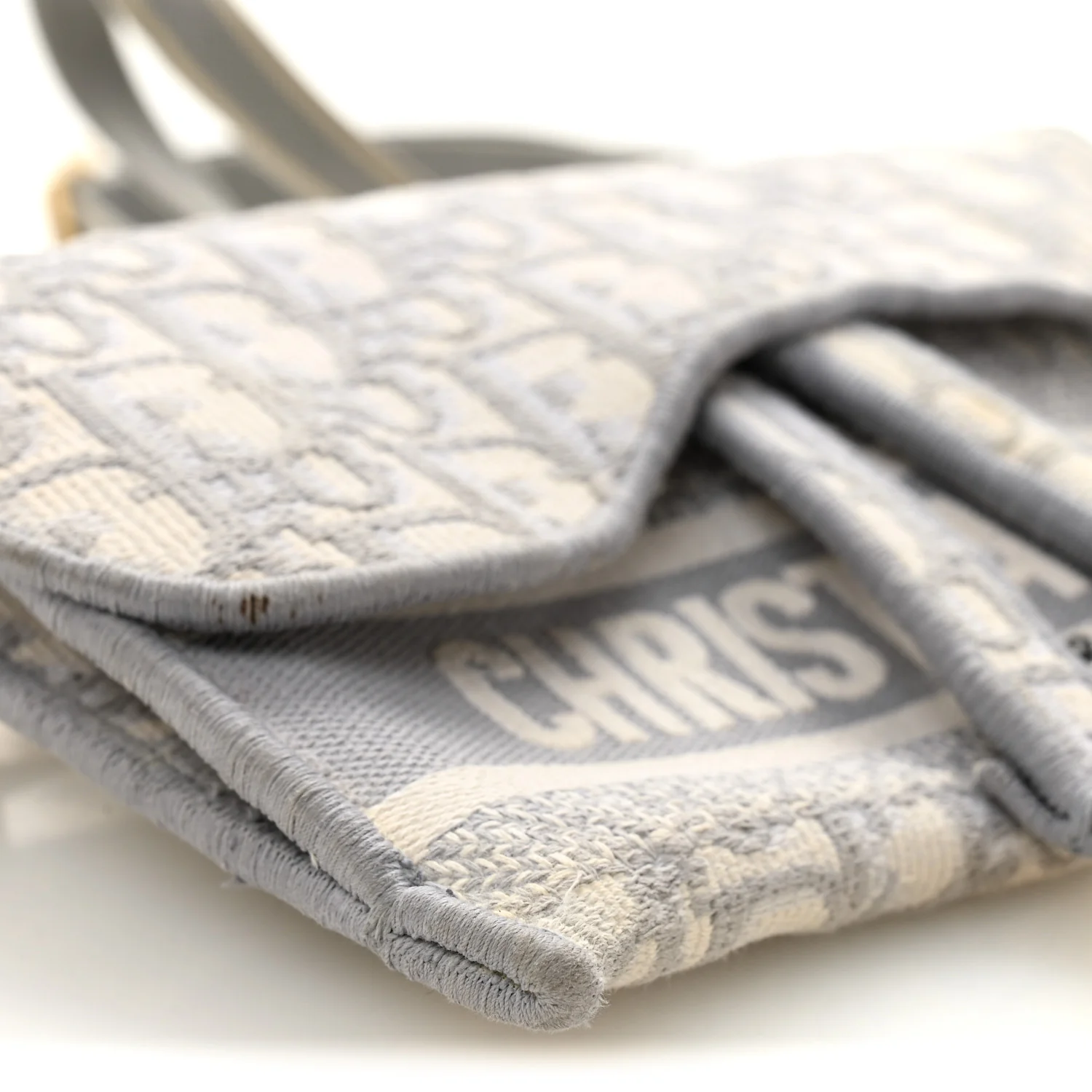 Oblique Slim Saddle Pouch Grey - Image 9