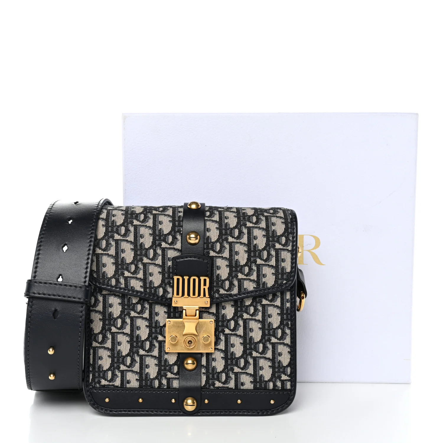 Oblique Square DiorAddict Flap Navy Blue - Image 11