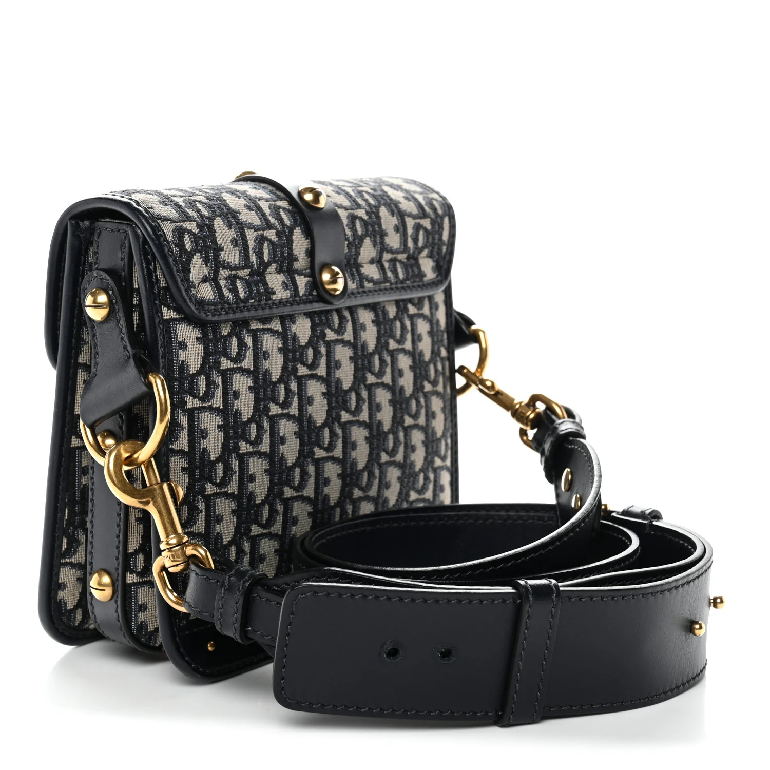 Oblique Square DiorAddict Flap Navy Blue - Image 3