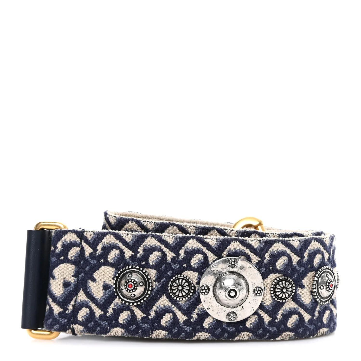 Oblique Studded Shoulder Strap Blue - Image 2
