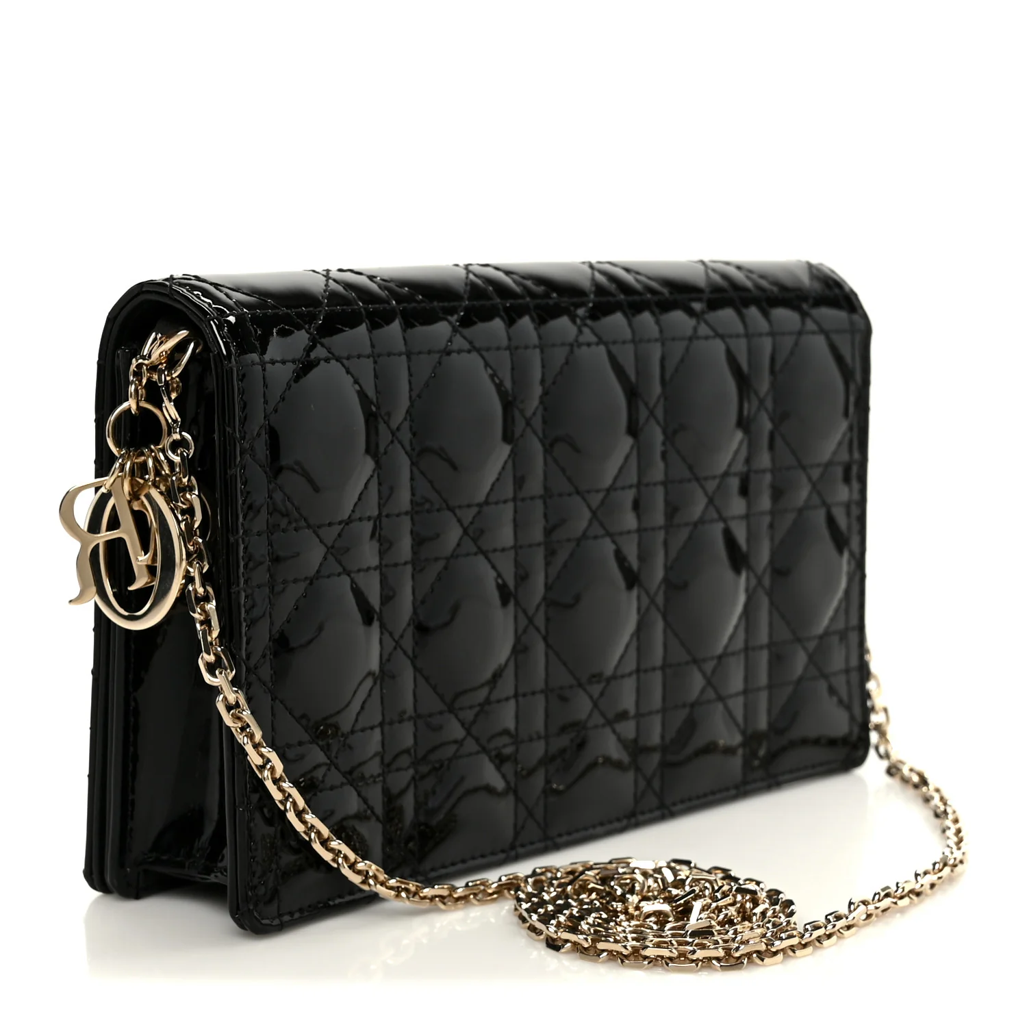 Patent Cannage Lady Dior Convertible Clutch Black - Image 4