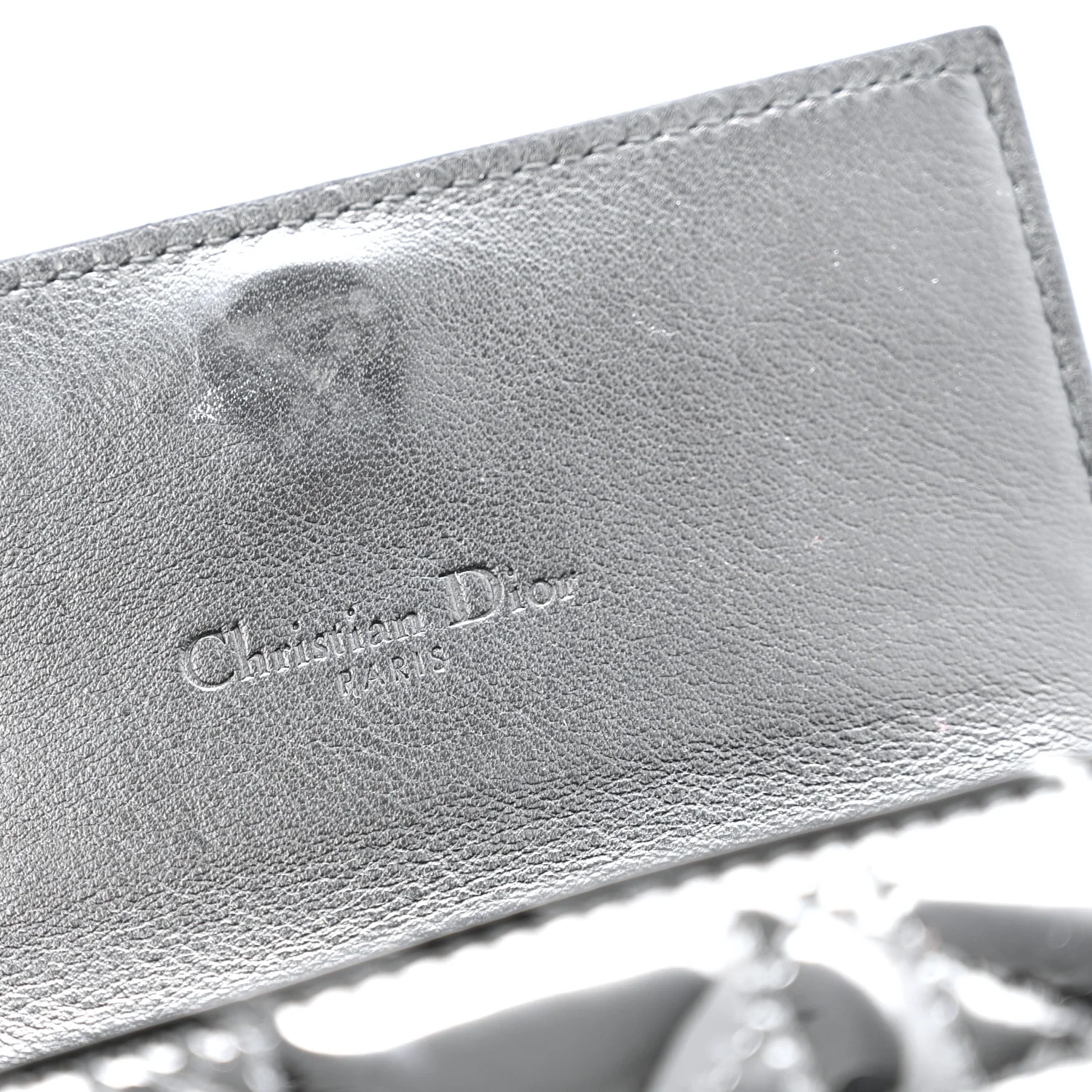 Patent Cannage Lady Dior Pouch Wallet On Chain Black - Image 6