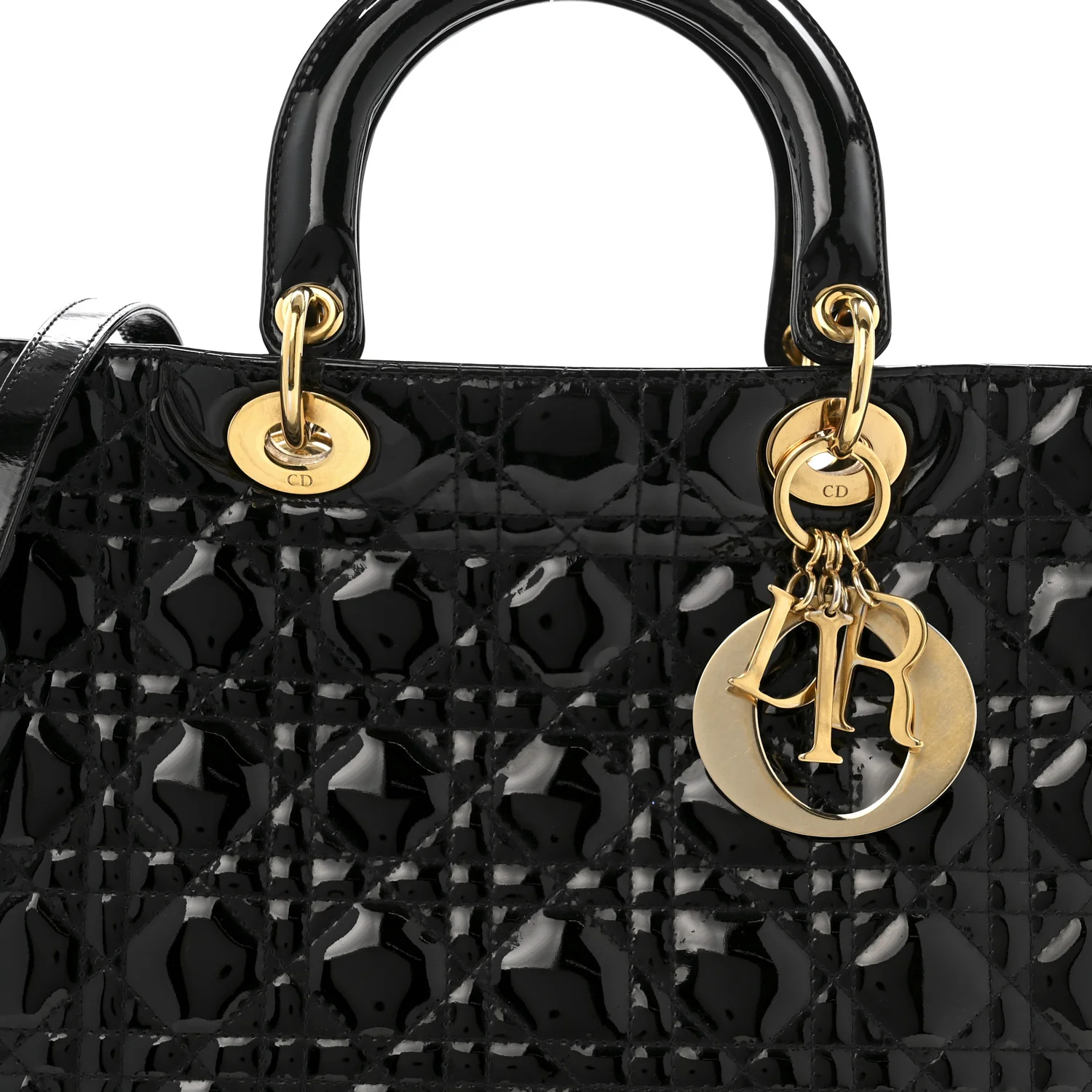 Patent Cannage Large Lady Dior Black - Image 8