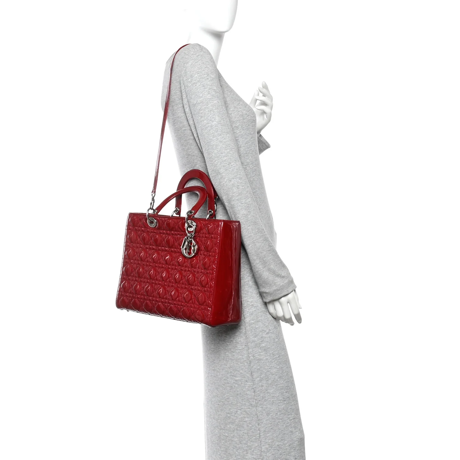 Patent Cannage Large Lady Dior Red - Image 2