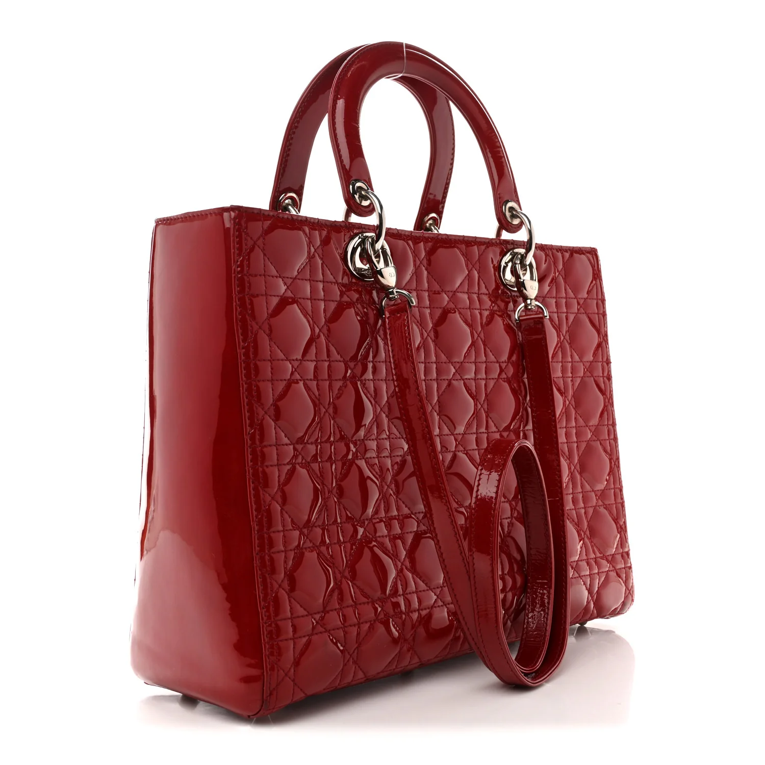 Patent Cannage Large Lady Dior Red - Image 3