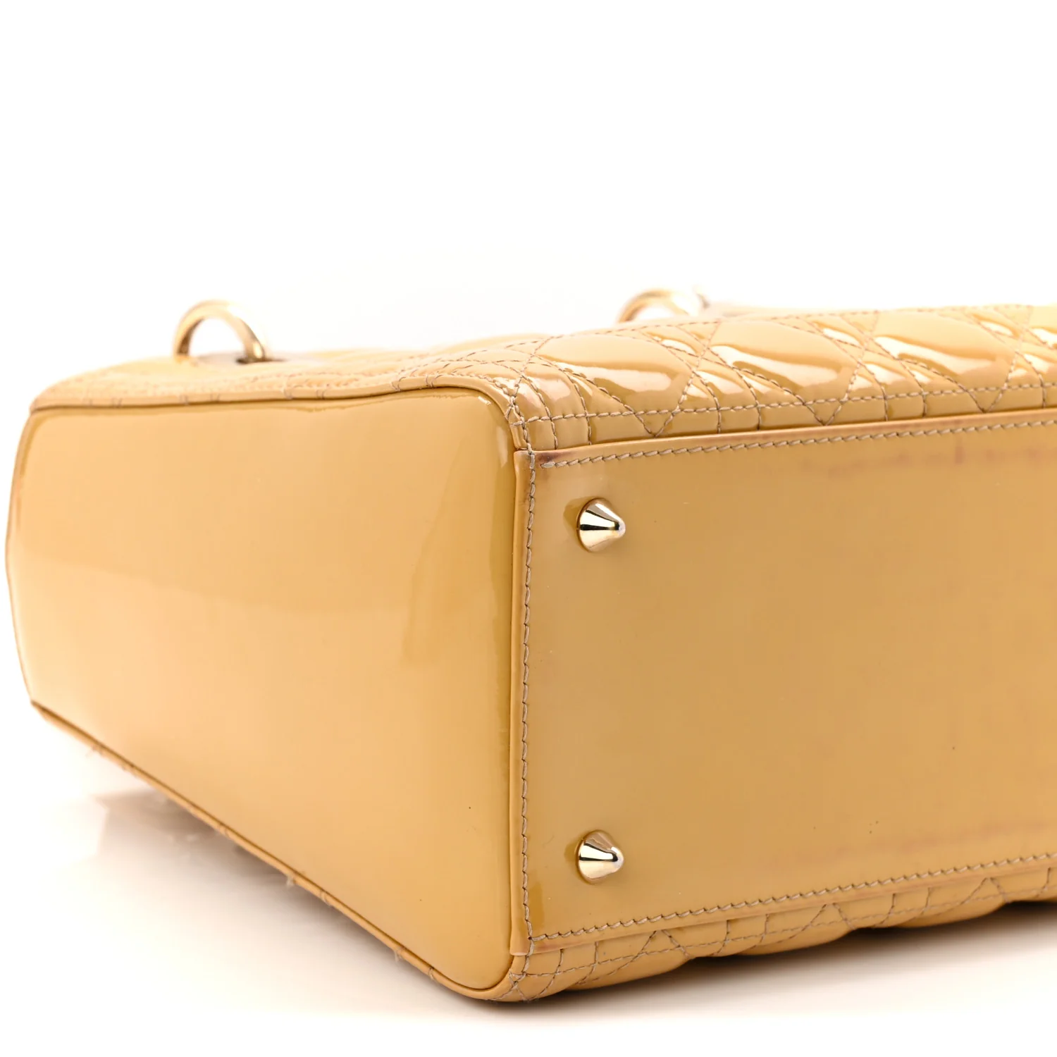 Patent Cannage Medium Lady Dior Beige - Image 9