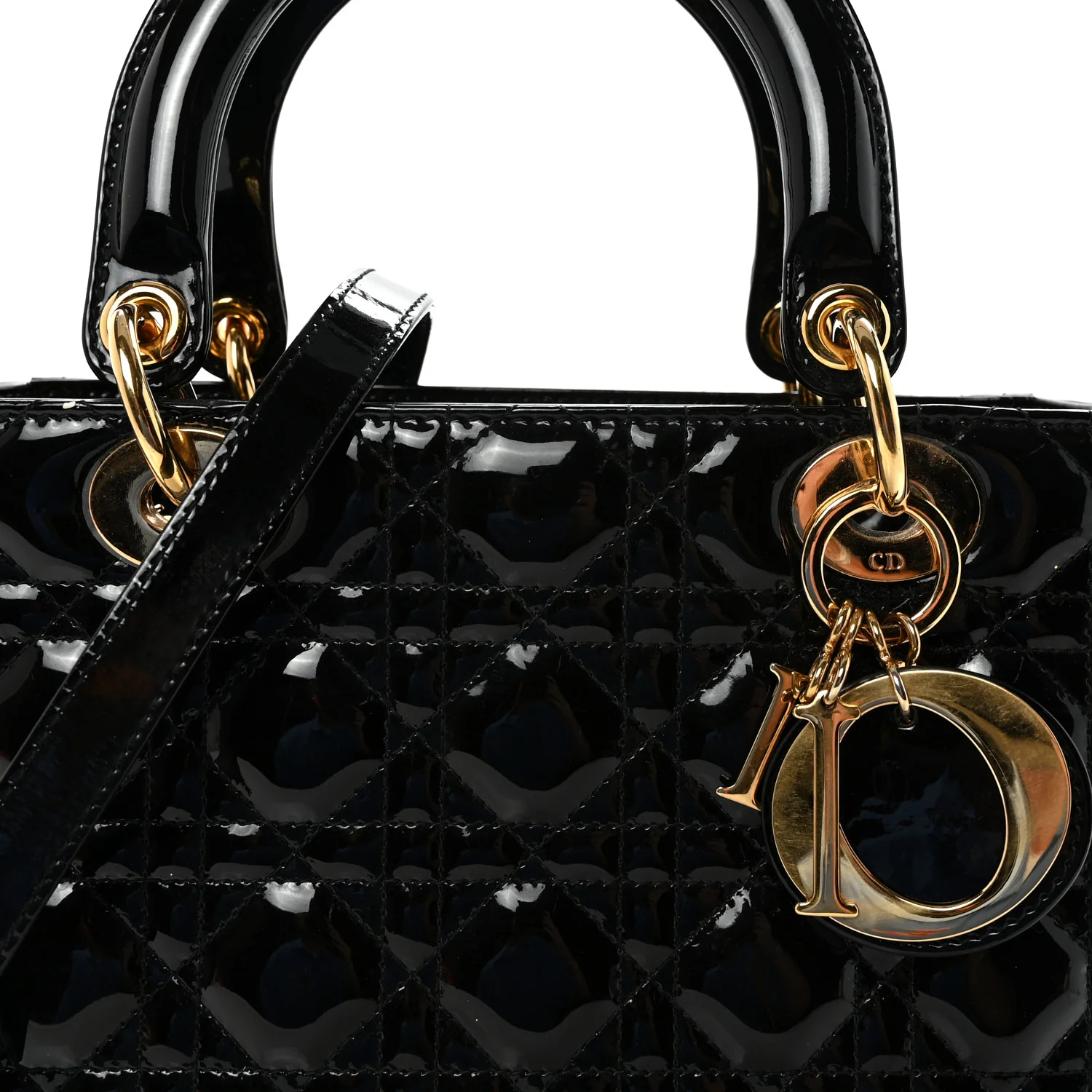 Patent Cannage Medium Lady Dior Black - Image 7