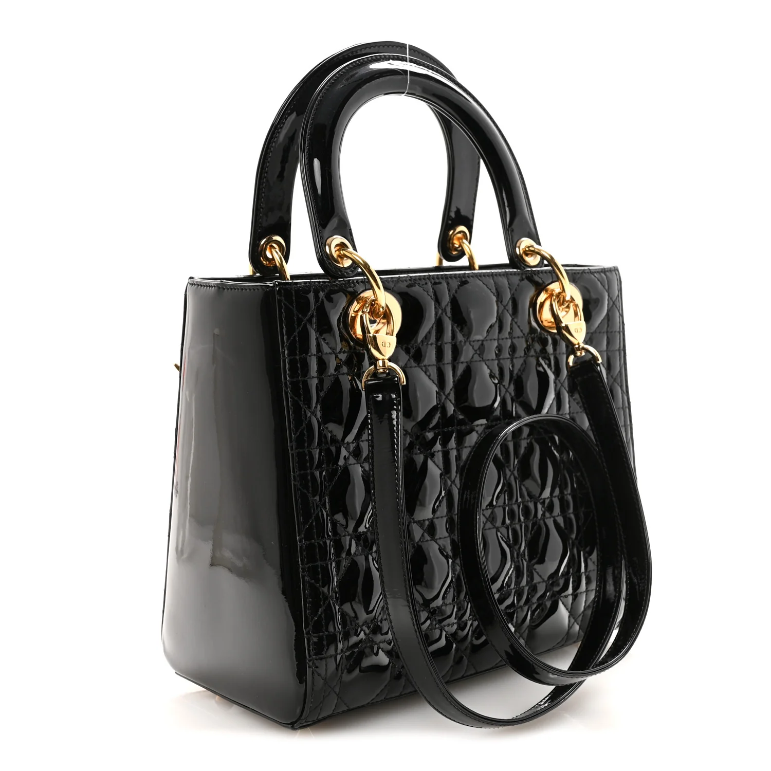Patent Cannage Medium Lady Dior Black - Image 3