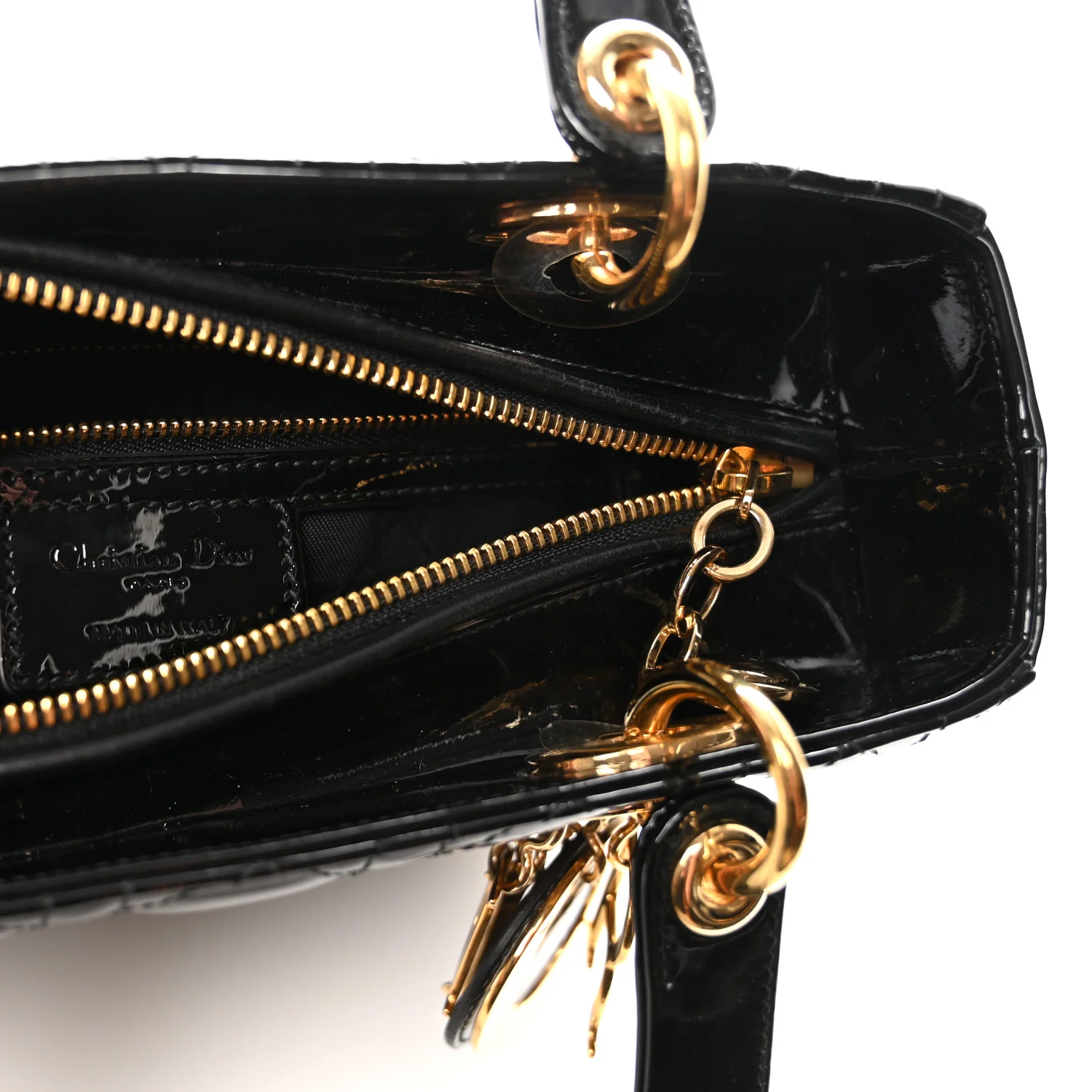 Patent Cannage Medium Lady Dior Black - Image 6