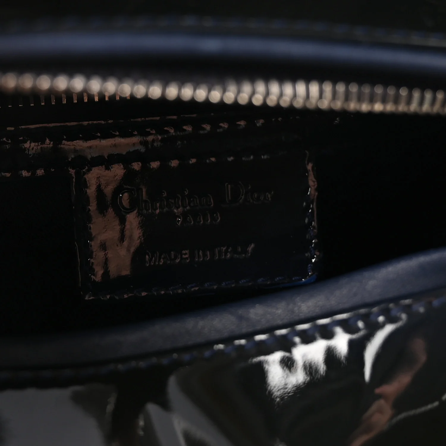 Patent Cannage Medium Lady Dior Navy Blue - Image 6