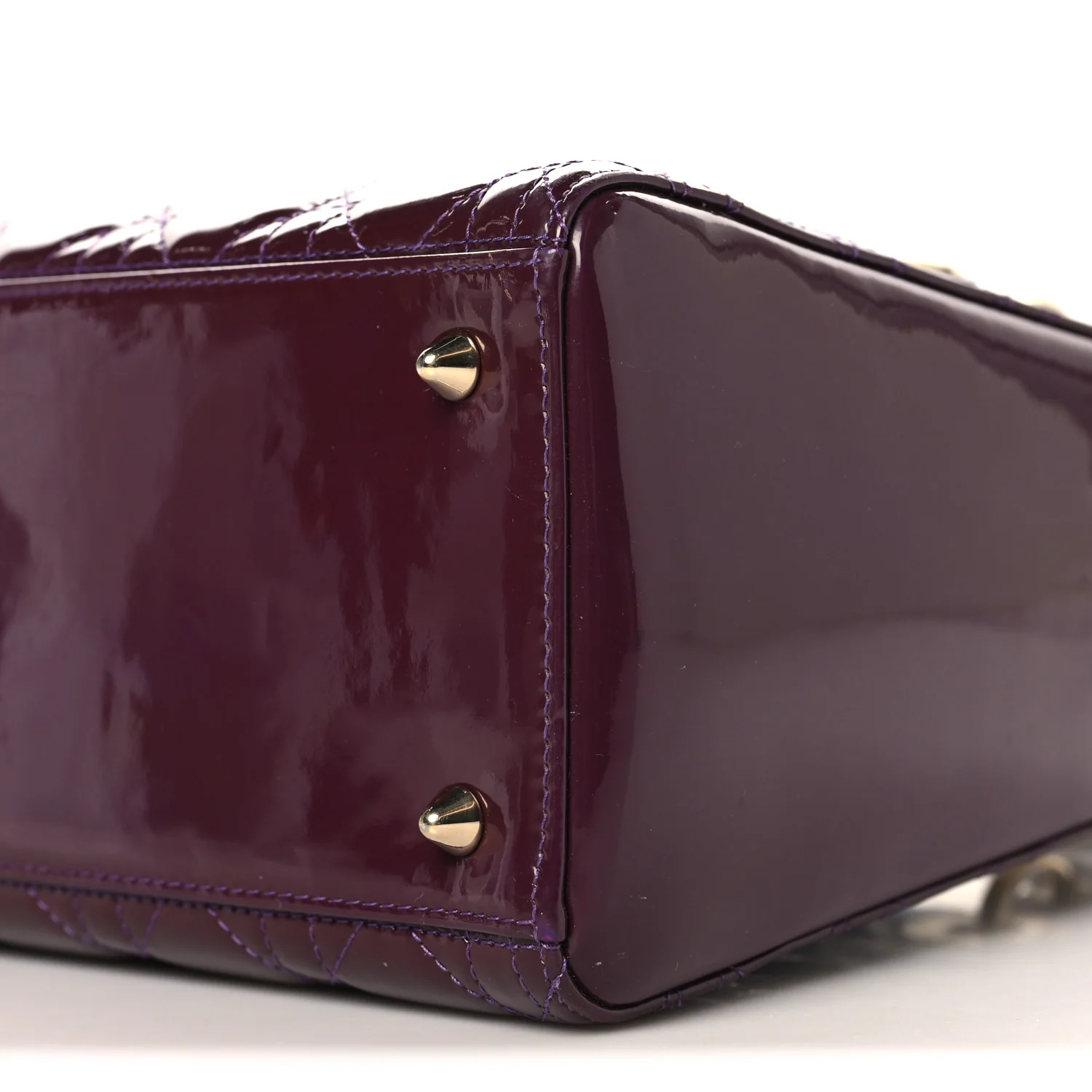 Patent Cannage Medium Lady Dior Purple - Image 10