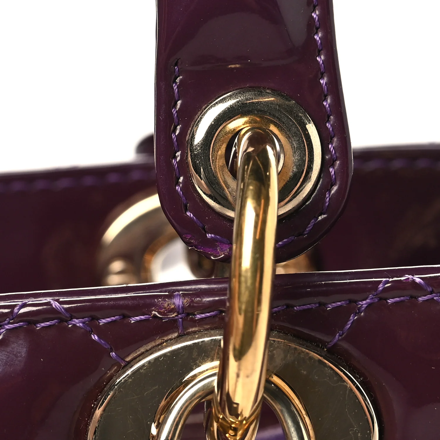Patent Cannage Medium Lady Dior Purple - Image 12