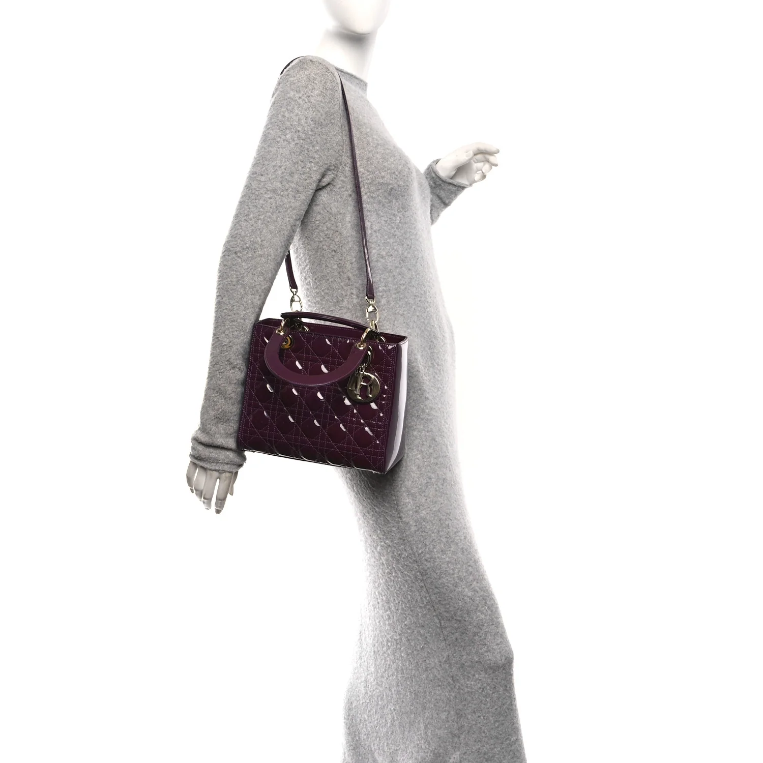 Patent Cannage Medium Lady Dior Purple - Image 2